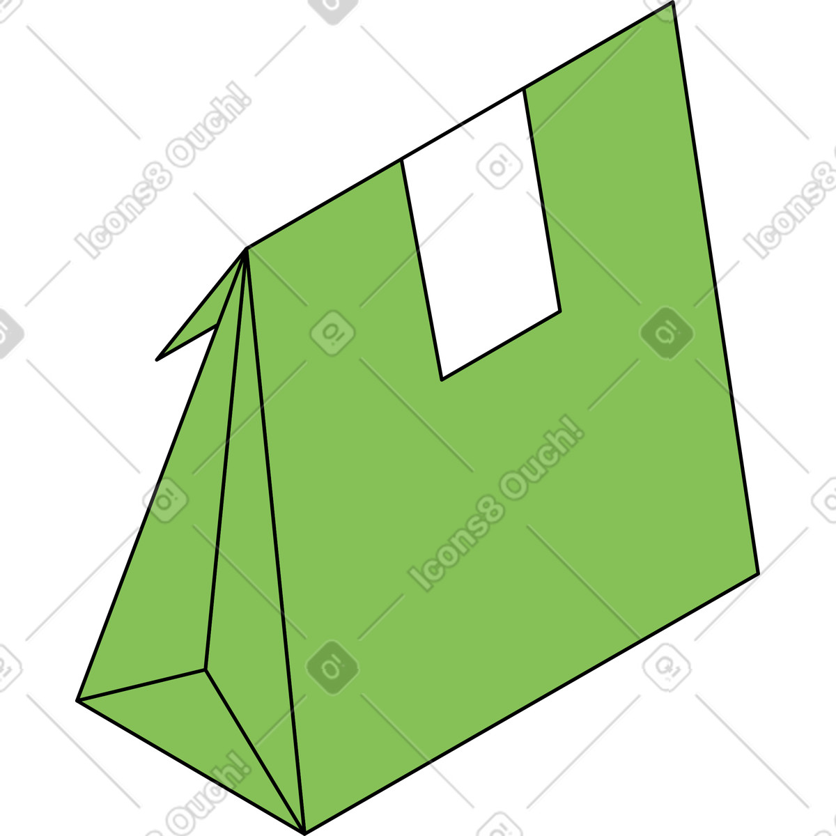 Green delivery package illustration in Isometric style download in PNG, SVG