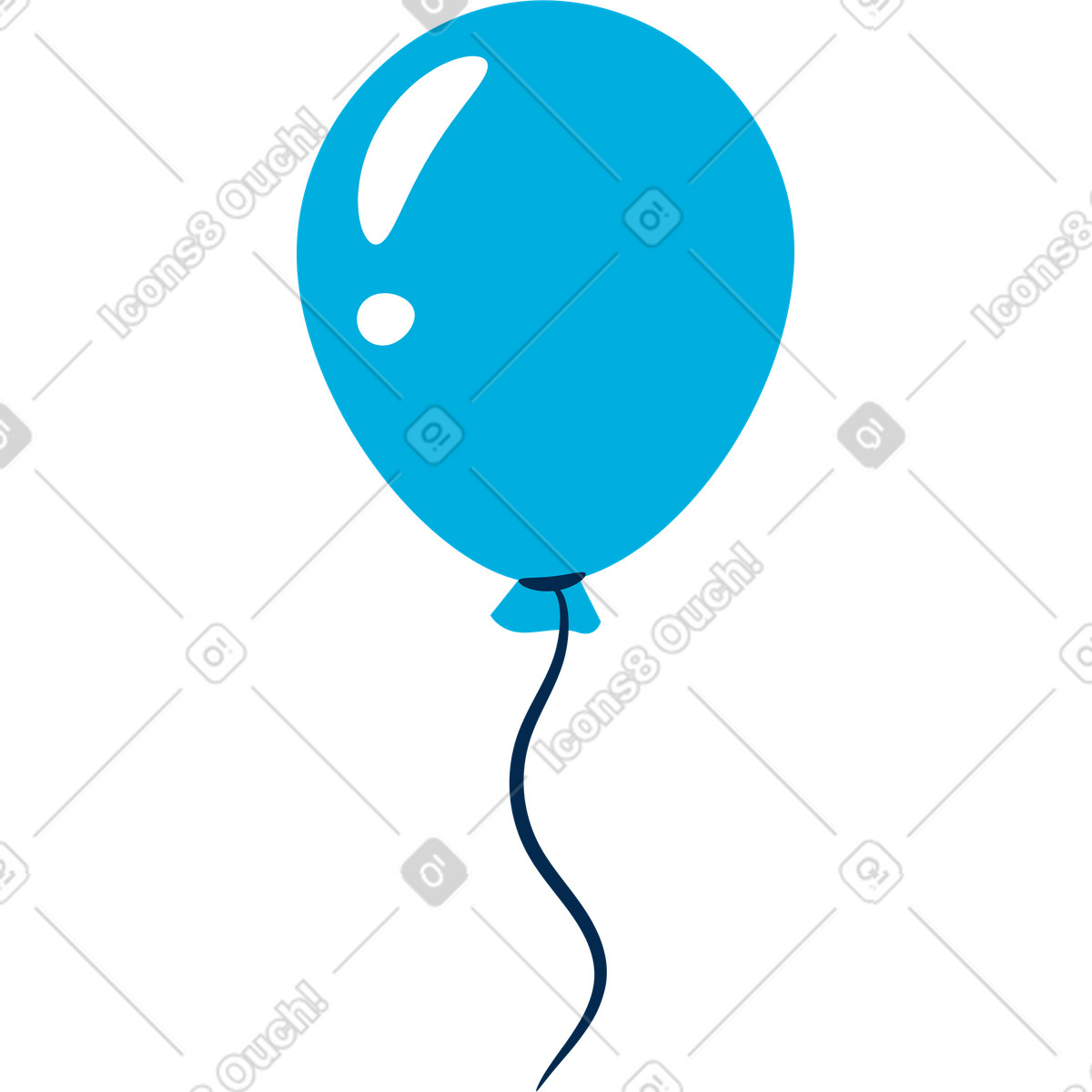 Ilustración Globo azul en estilo Flame a descargar en PNG y SVG