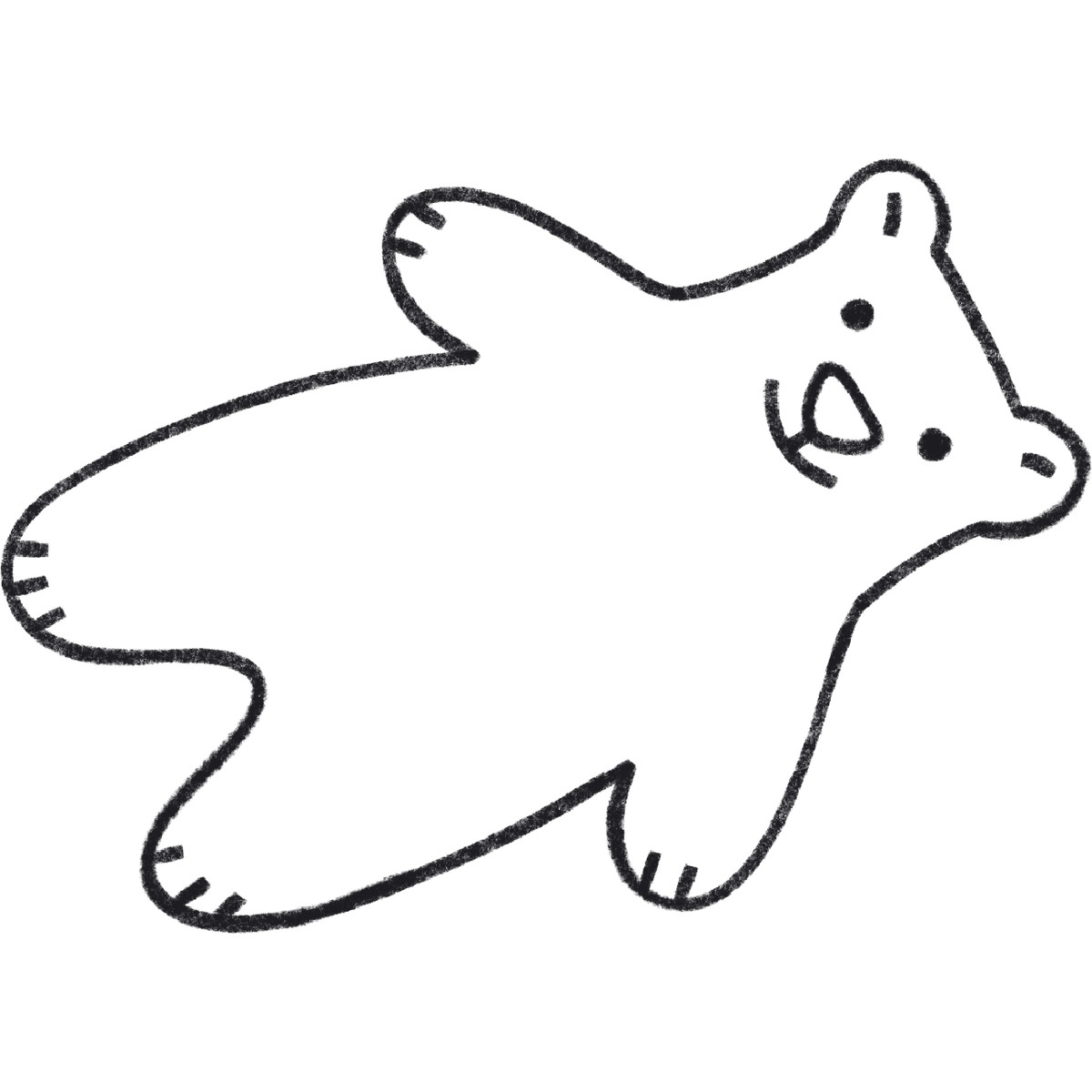 Toy bear illustration in Bonbon Line style download in PNG, SVG