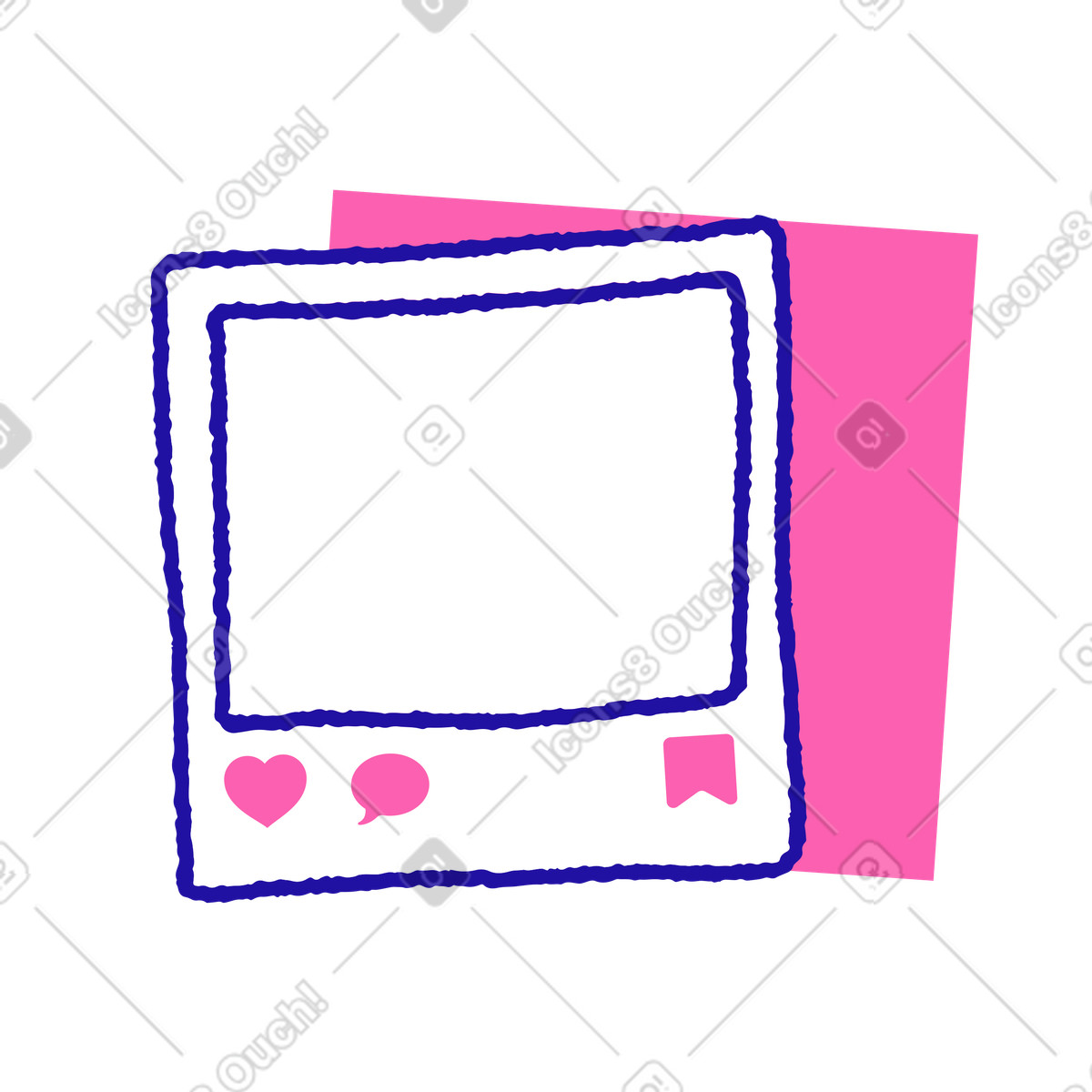 Post pubblicato sui social media illustrazione in stile Whimsy scarica in PNG, SVG