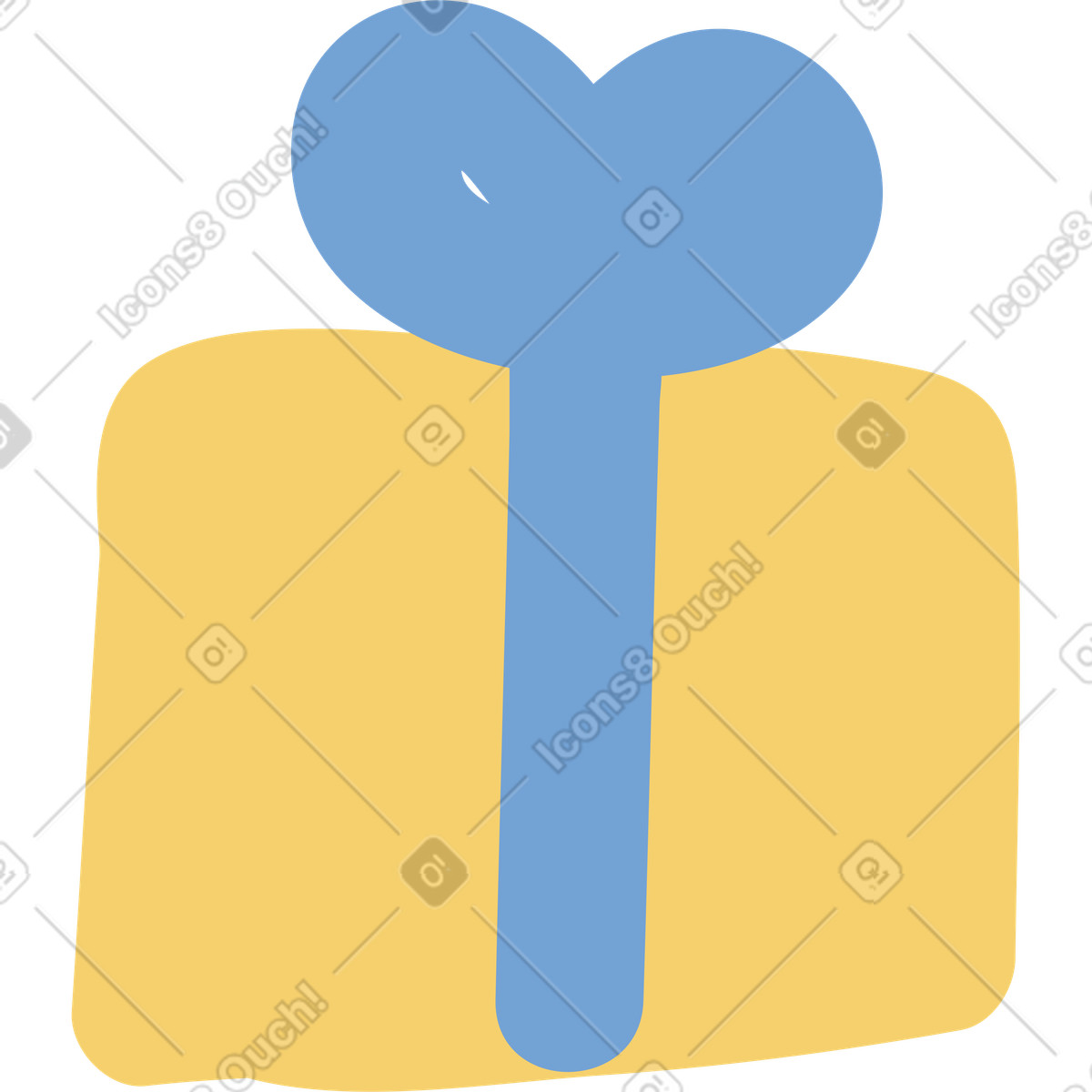 Weihnachtsgeschenk-Illustration im Pluto-Stil als Download in PNG, SVG