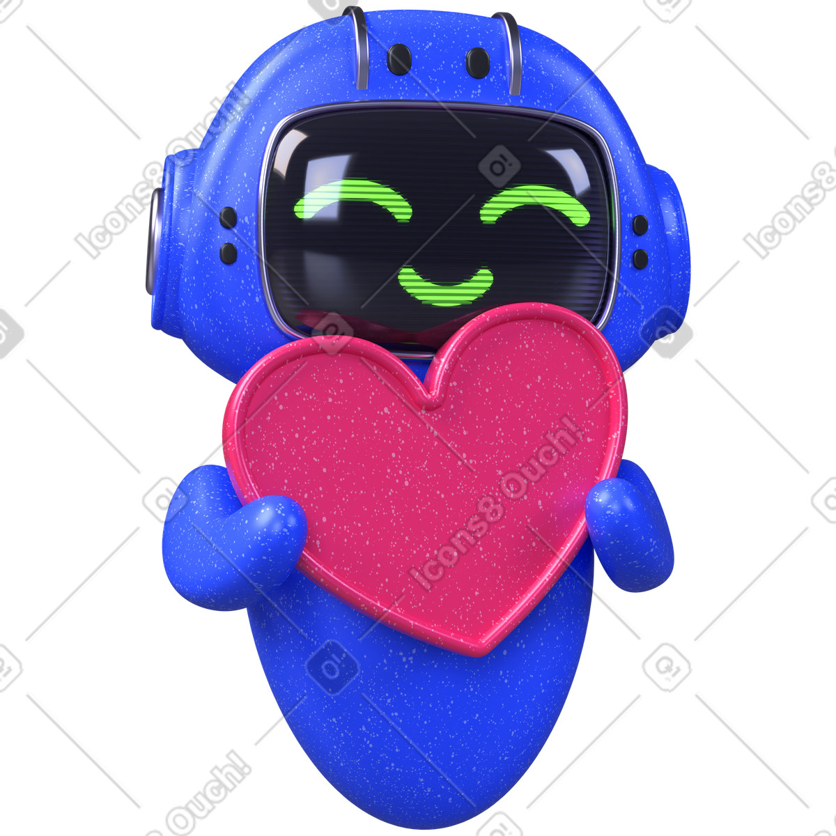 Иллюстрация Чат-бот с сердцем, талисман ai love, поддержки клиентов в стиле 3D Boost — скачать в форматах PNG, SVG