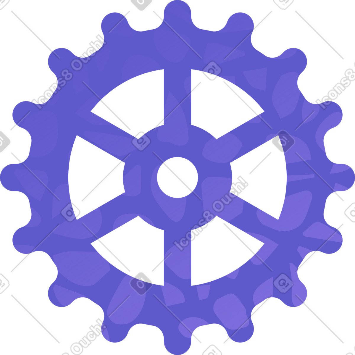 Ingranaggio con texture illustrazione in stile Bright scarica in PNG, SVG