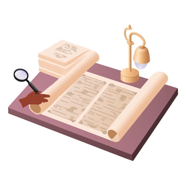 Ancient scrolls being carefully unrolled and studied