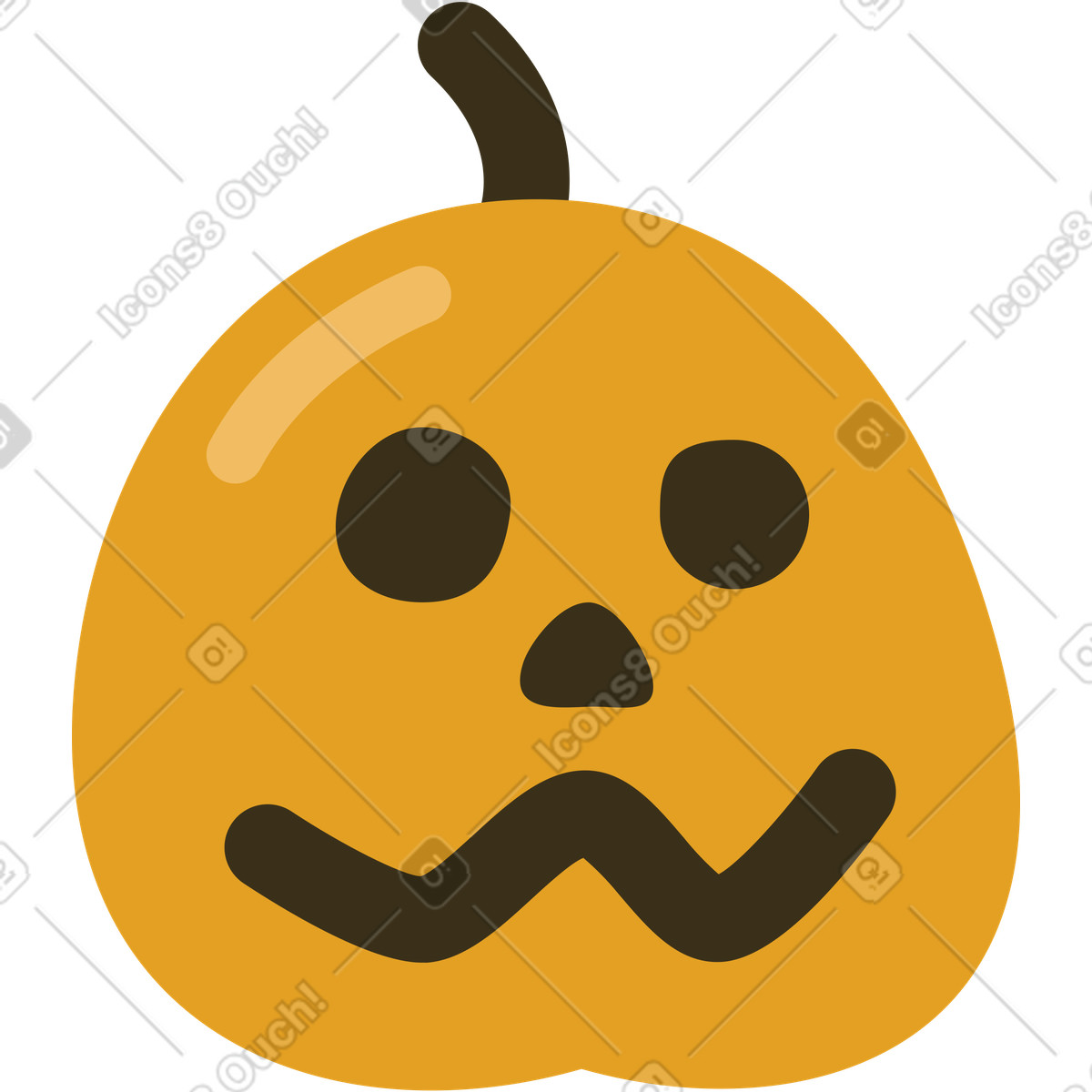 Pumpkin halloween illustration in Arabica style download in PNG, SVG