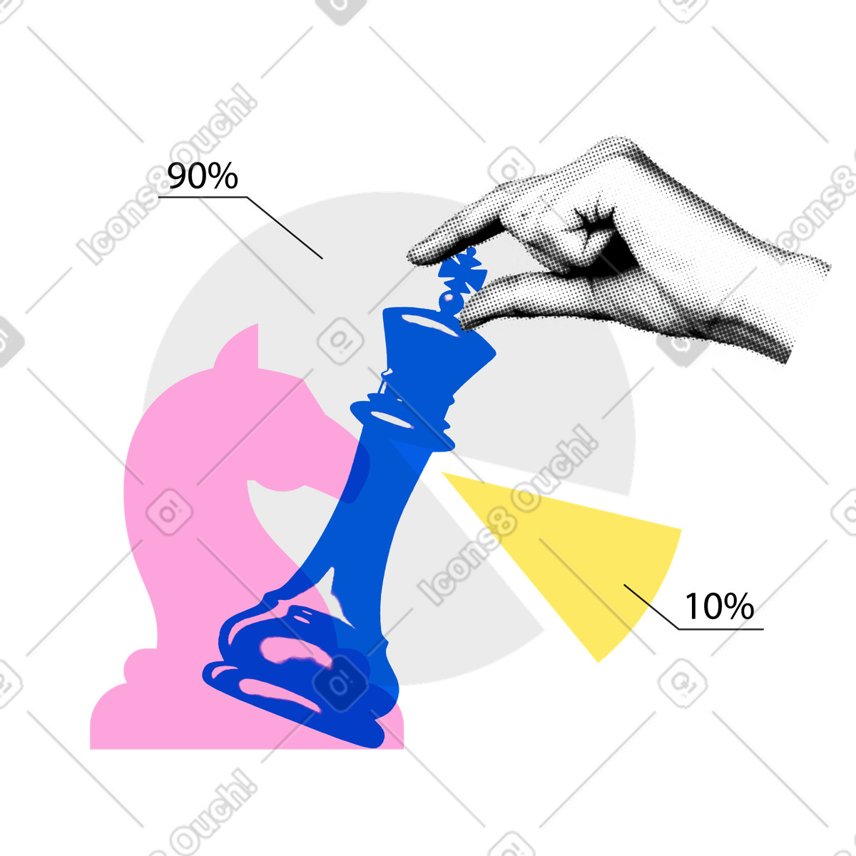 Print スタイルの チェスでビジネス戦略を立てる のイラストをPNG、SVG形式でダウンロード