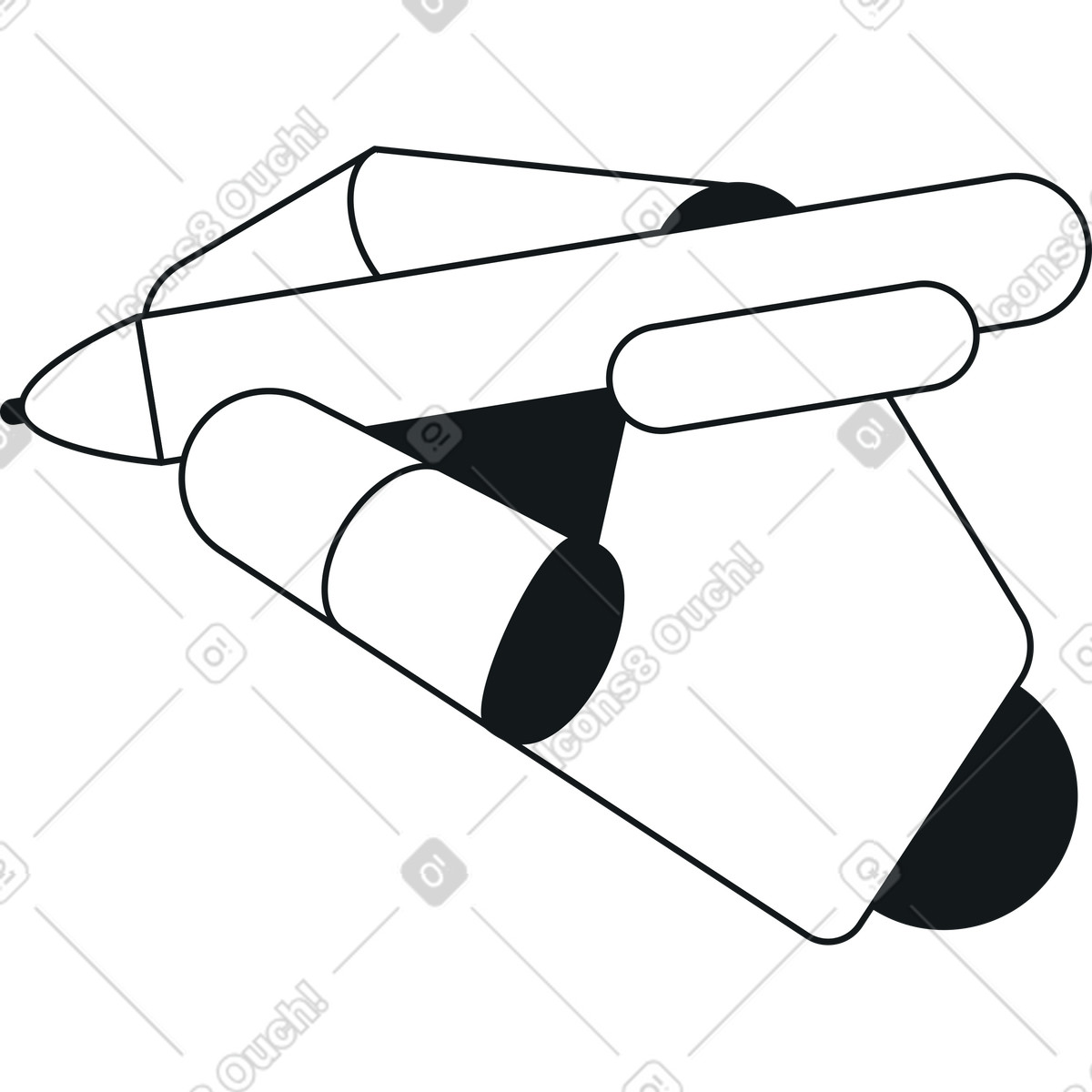 Robotic hand with pen illustration in Midnight style download in PNG, SVG