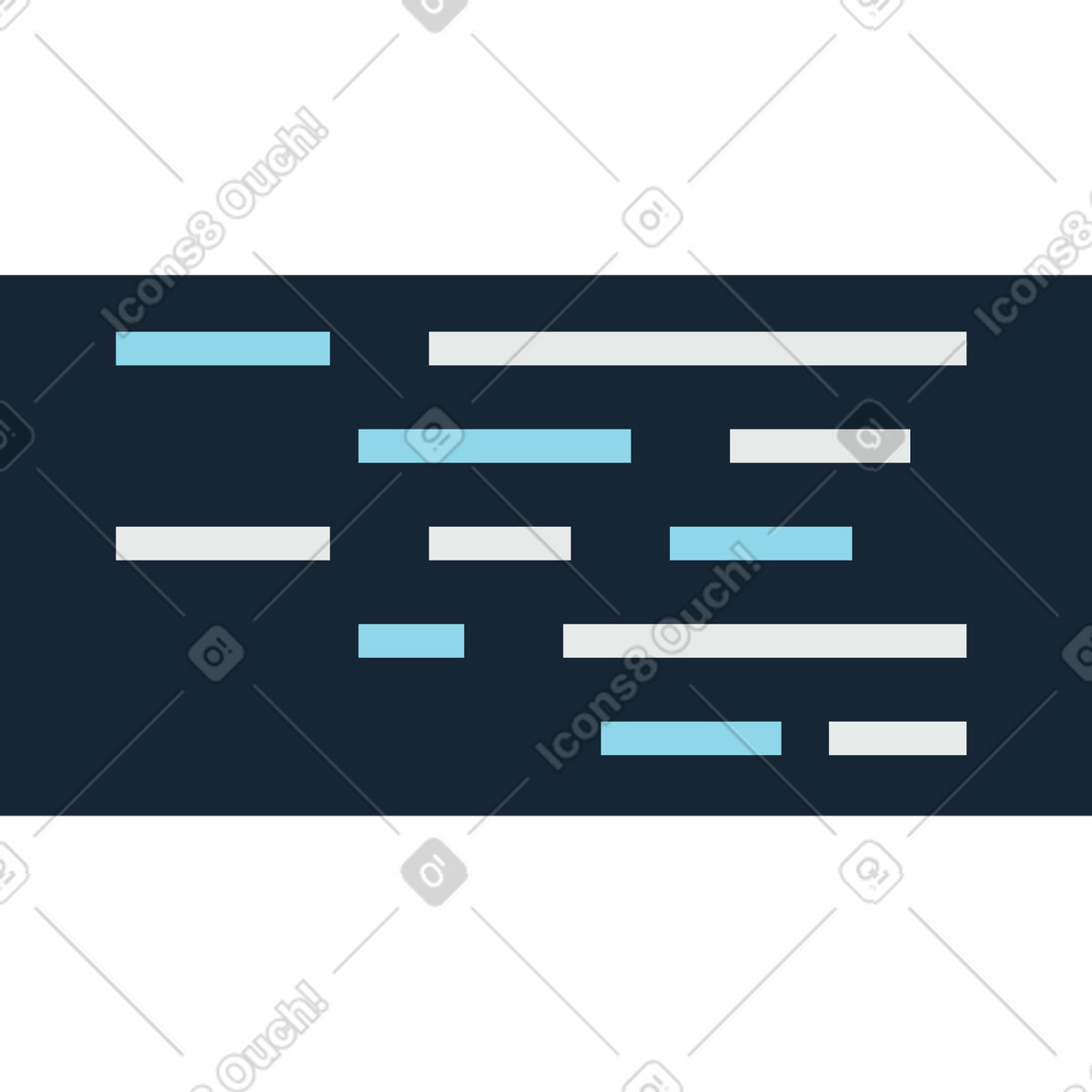 Illustration Fenêtre noire avec code dans le style Indigo à télécharger aux formats PNG, SVG