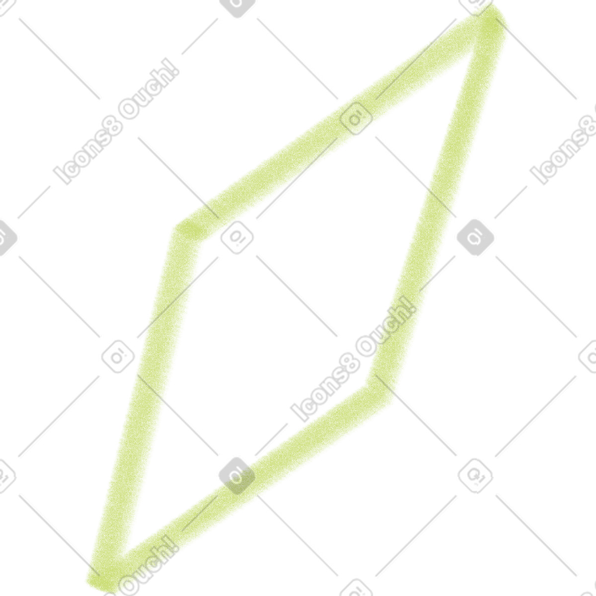 Green rhombus-Illustration im Doodle-Stil als Download in PNG, SVG