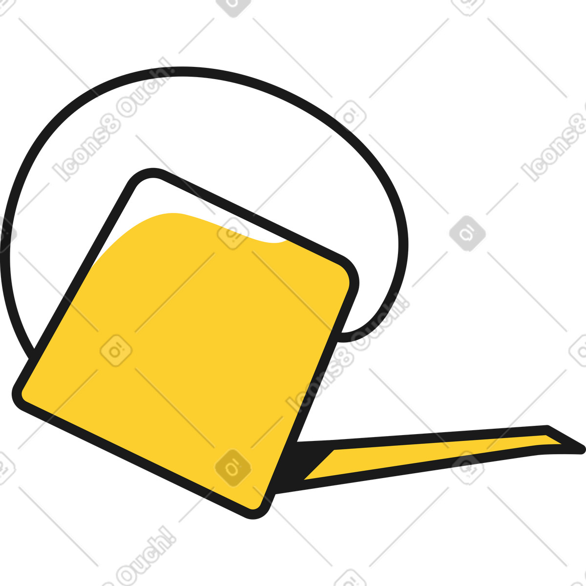 Watering can for plants illustration in Taxi style download in PNG, SVG