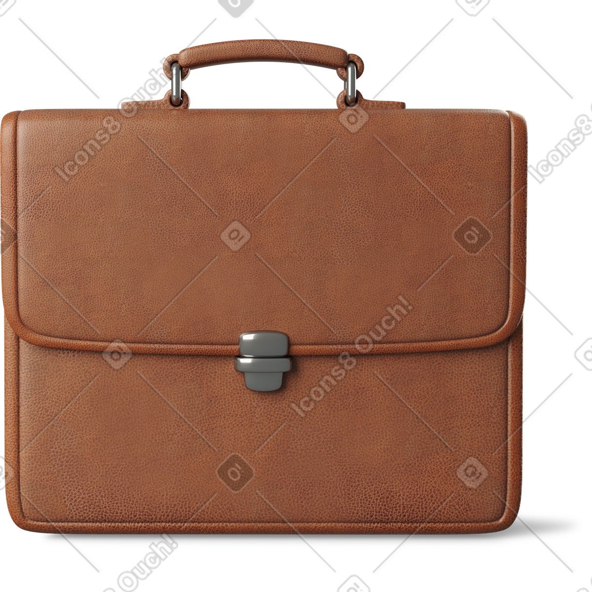 Brown leather briefcase standing illustration in 3D Business style download in PNG, SVG