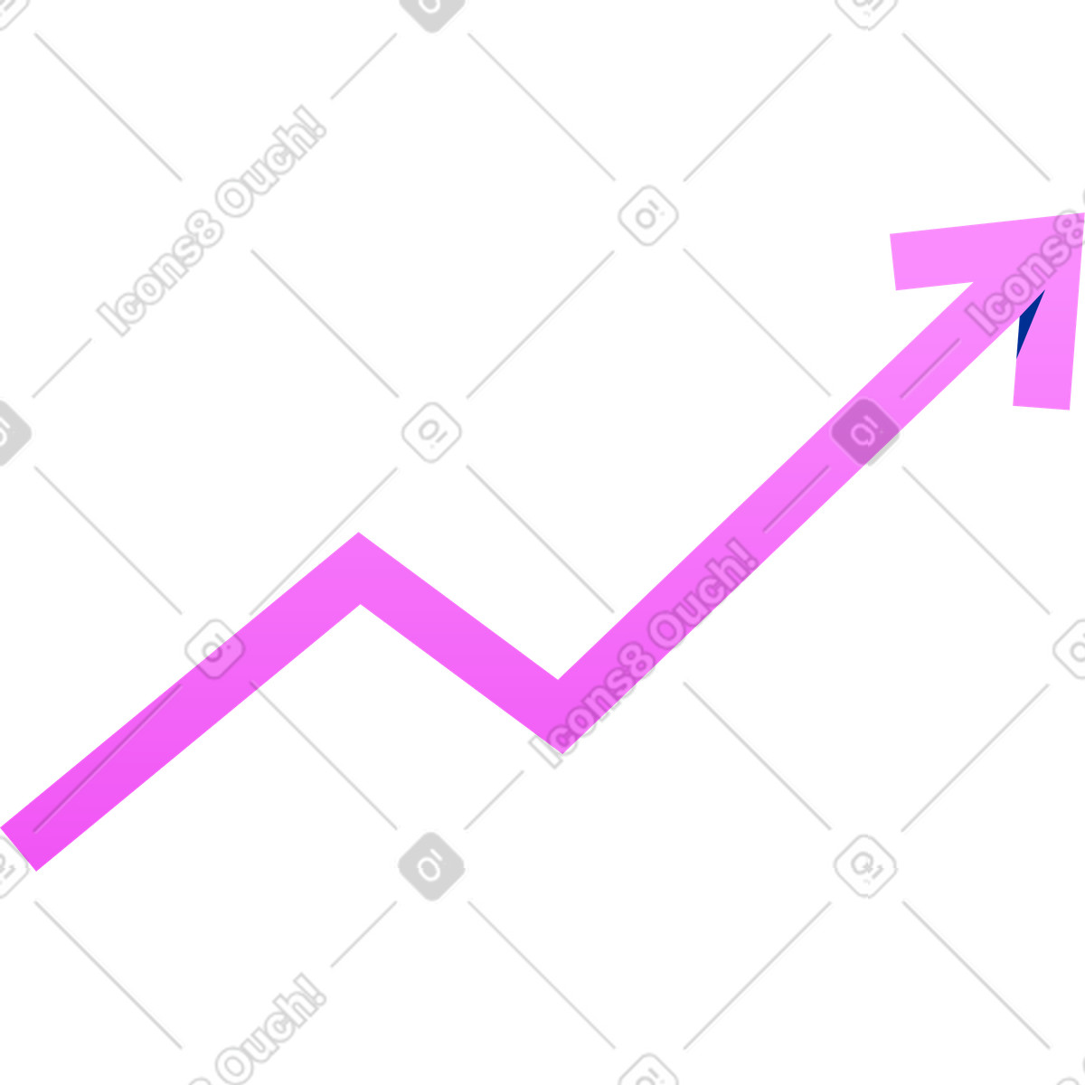 Pink arrow up chart illustration in Glossy style download in PNG, SVG