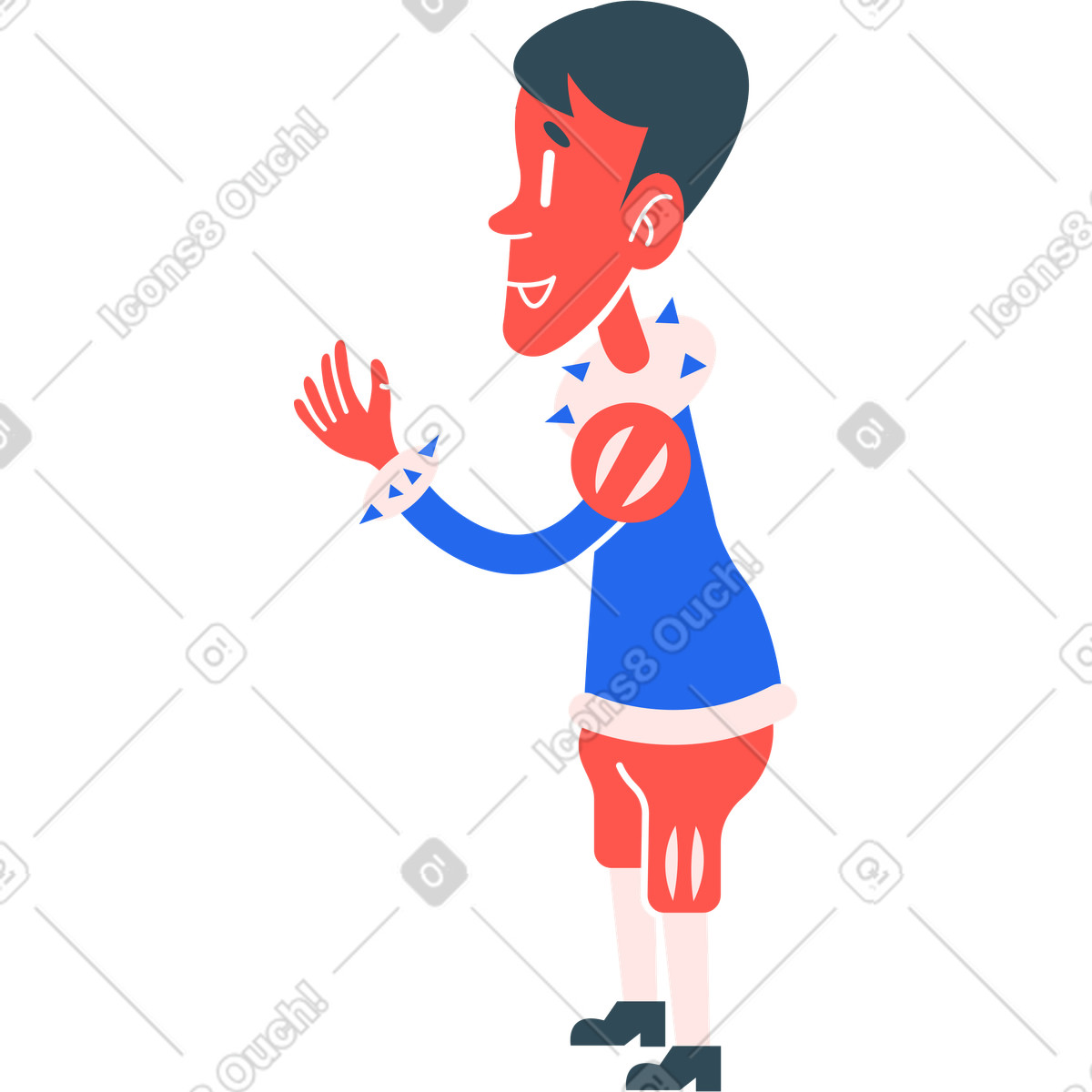 下载 Kingdom 风格的 男孩站着 插画，支持 PNG、SVG 格式