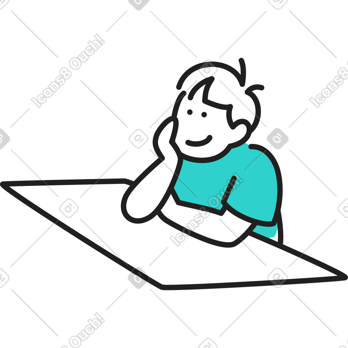 Illustration Homme assis à la table dans le style Little télécharger aux formats PNG, SVG