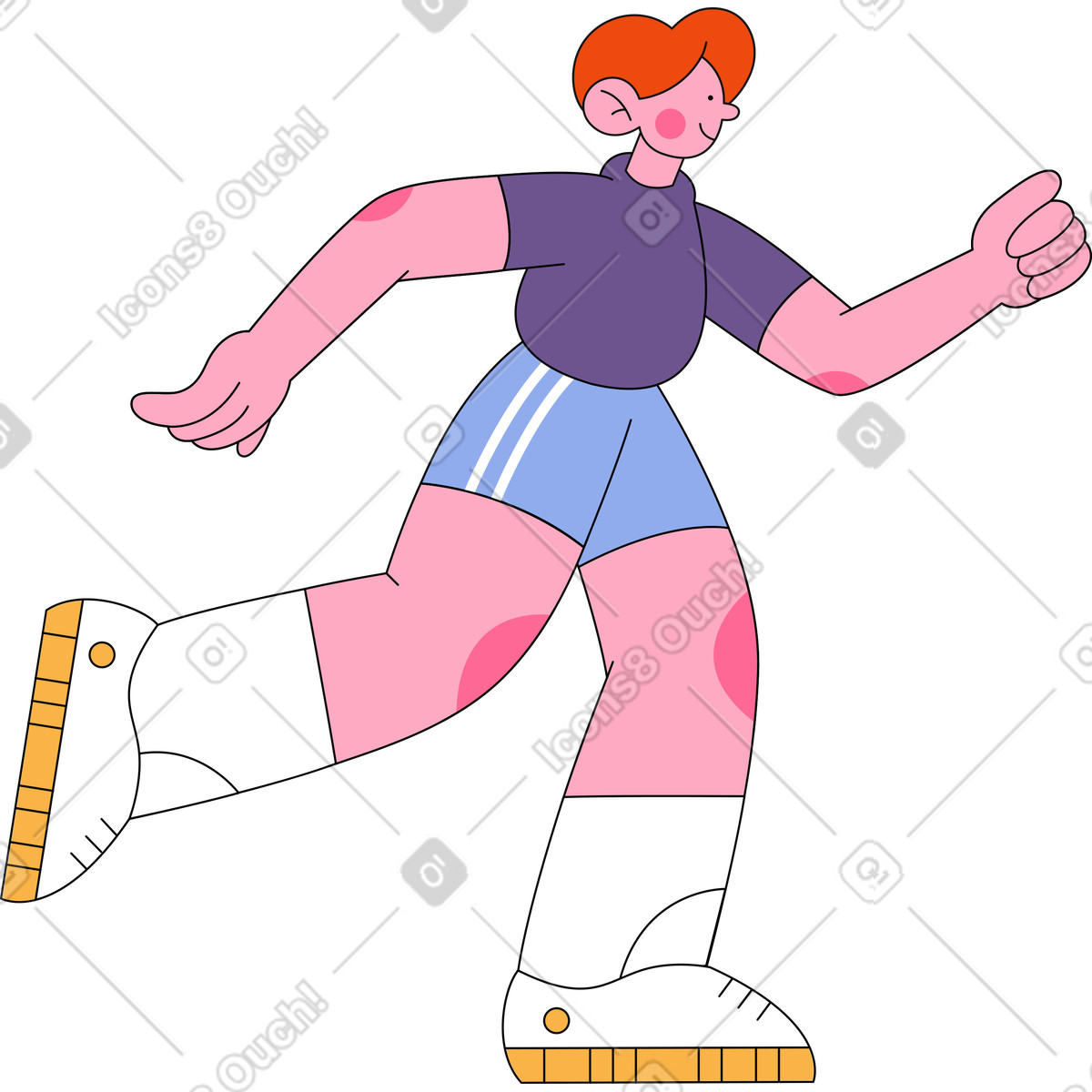 Ilustración Hombre corriendo en estilo Bloom a descargar en PNG y SVG