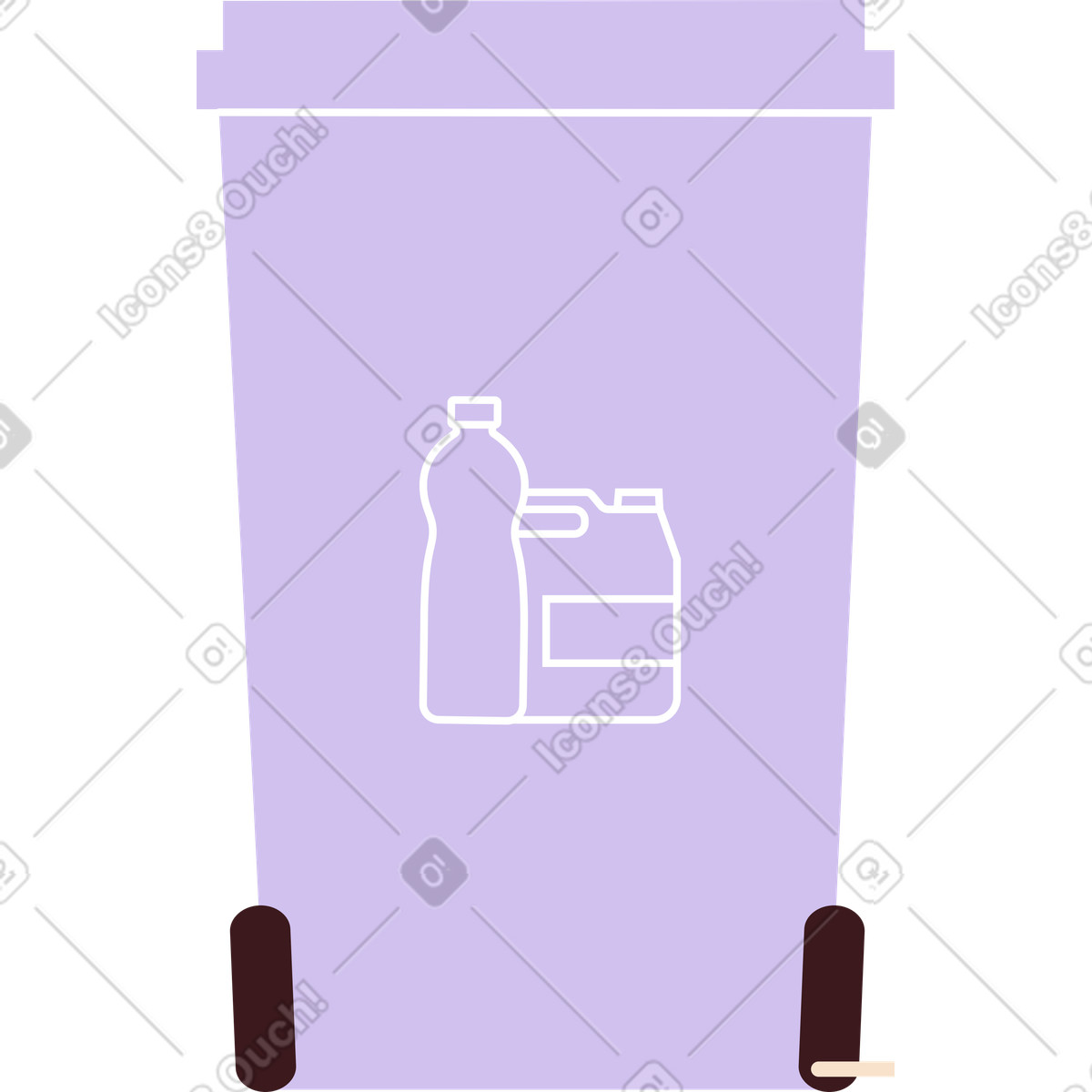 Illustration Poubelle en plastique dans le style Folks à télécharger aux formats PNG, SVG