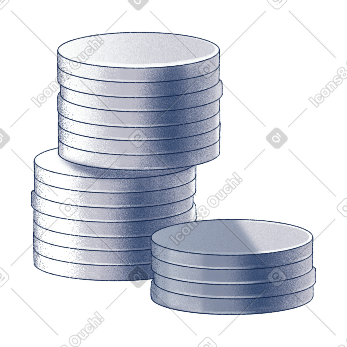 Haze スタイルの Stacks of coins のイラストをPNG、SVG形式でダウンロード