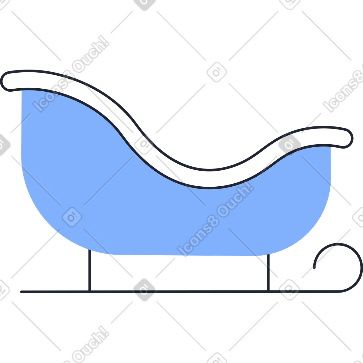 Ilustração de Trenó em no estilo Pablita para baixar em PNG, SVG