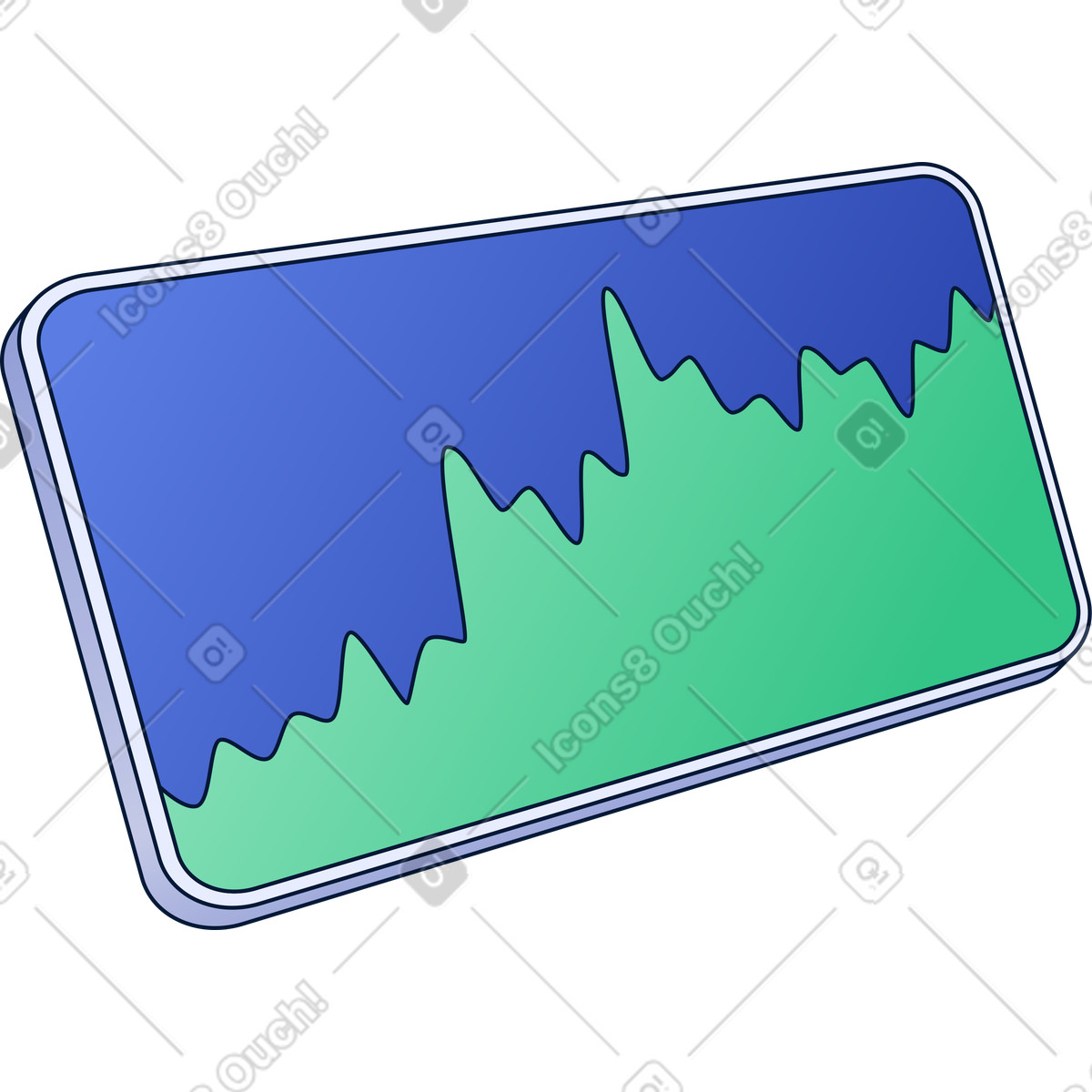 Tablet with graph illustration in PNG, SVG