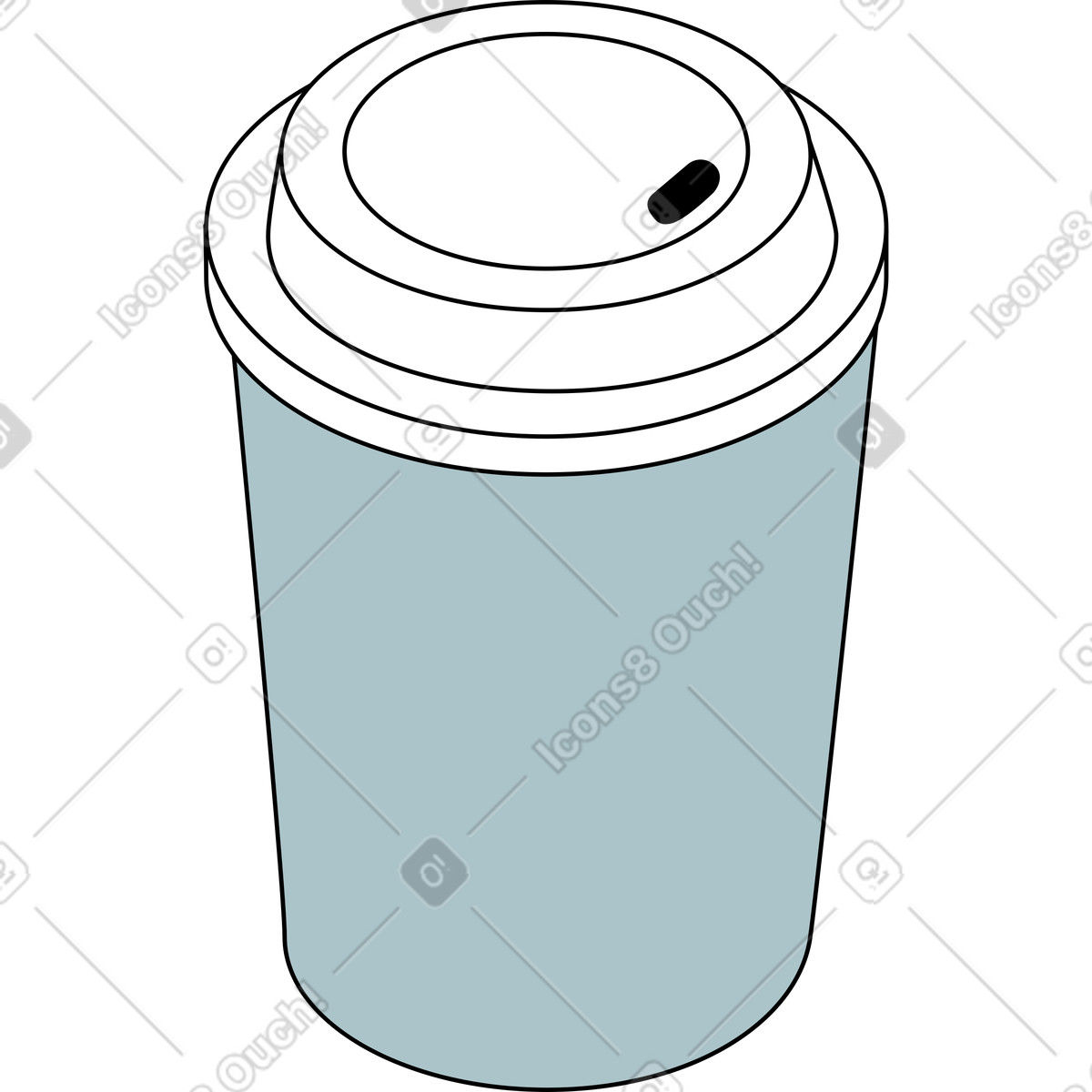 Isometric スタイルの 紙のコーヒーカップ のイラストをPNG、SVG形式でダウンロード