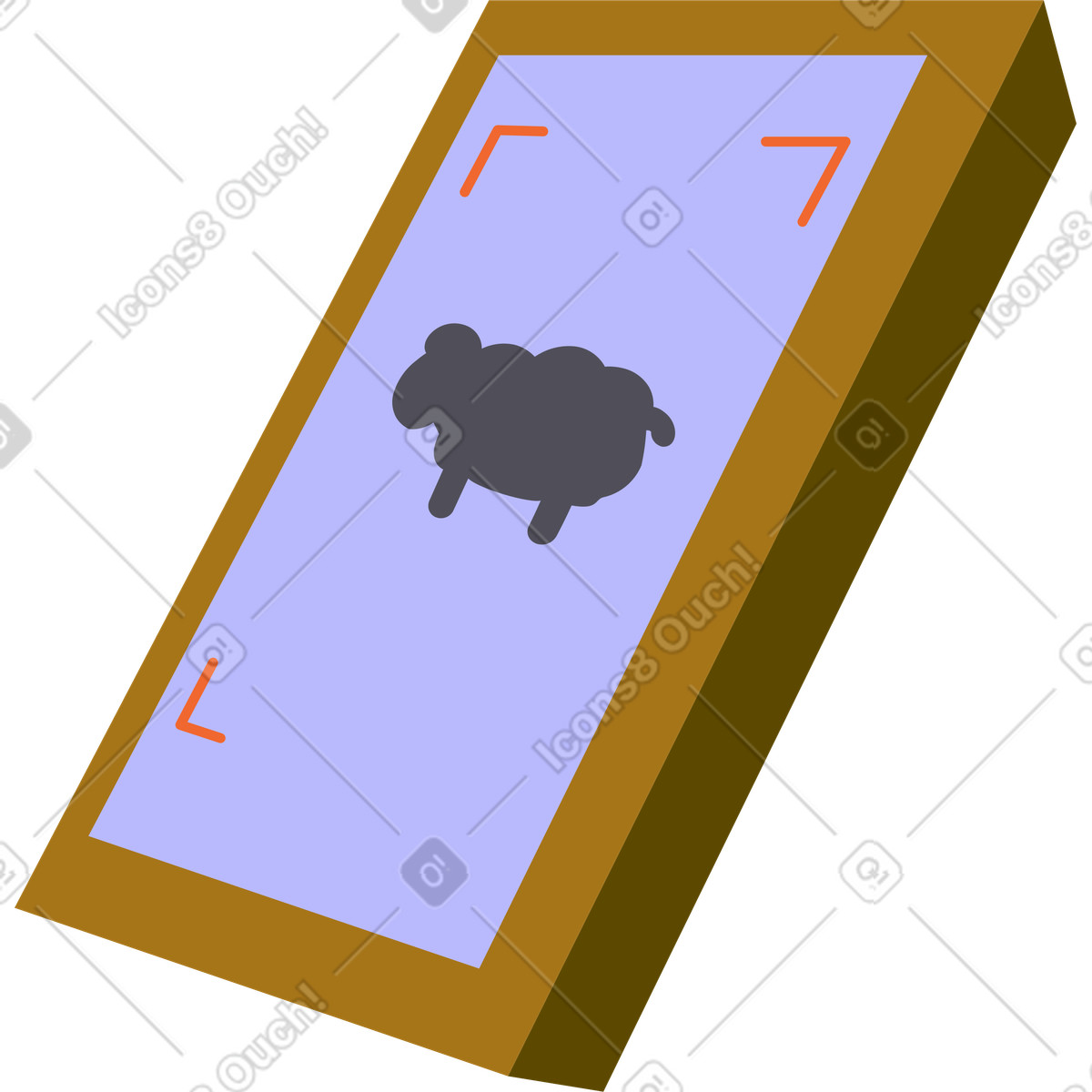 Ilustración Tablet with sheep en estilo Woof a descargar en PNG y SVG