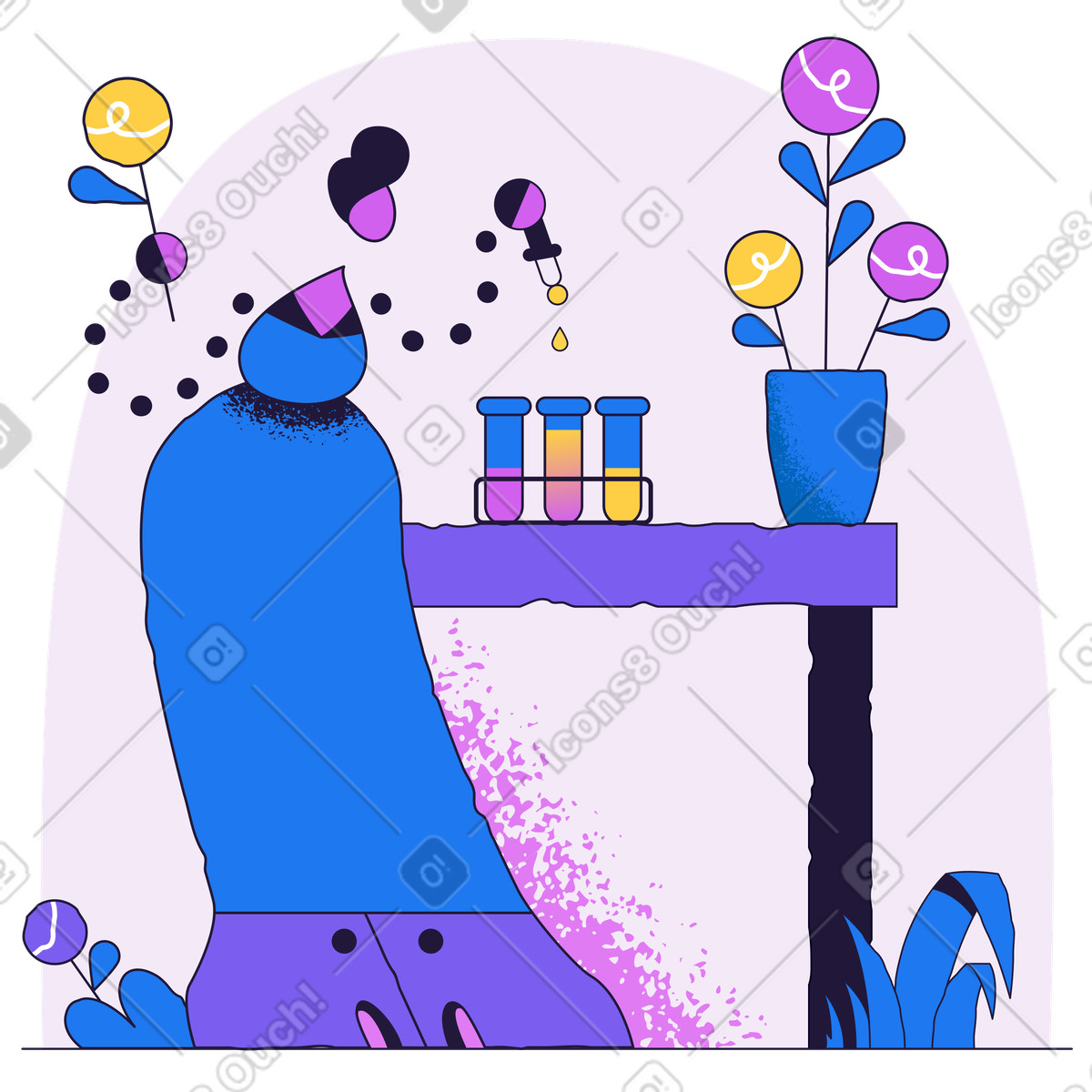 Ilustração de Criando uma paleta em no estilo Conifer para baixar em PNG, SVG