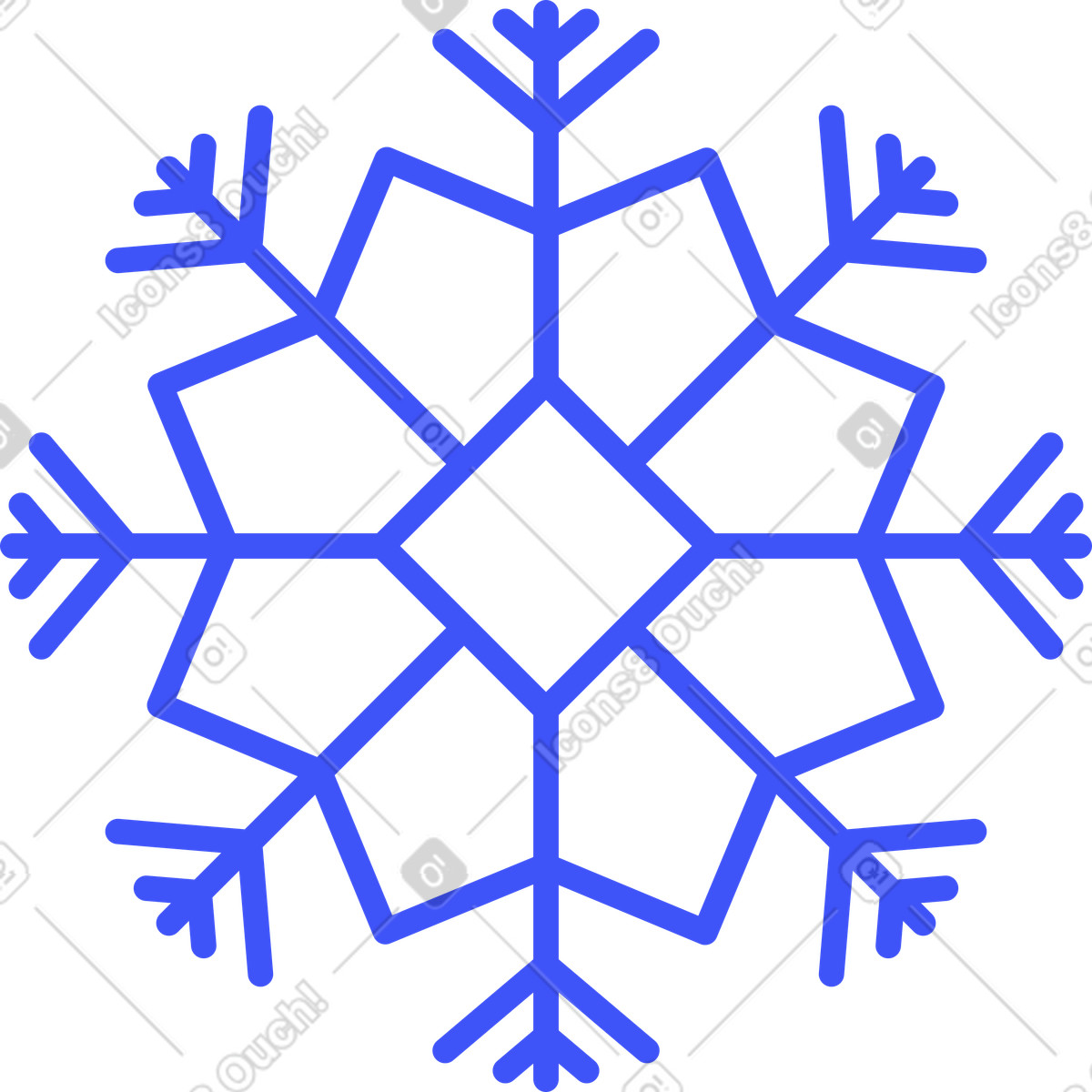 Schneeflocke-Illustration im Abstract-Stil als Download in PNG, SVG