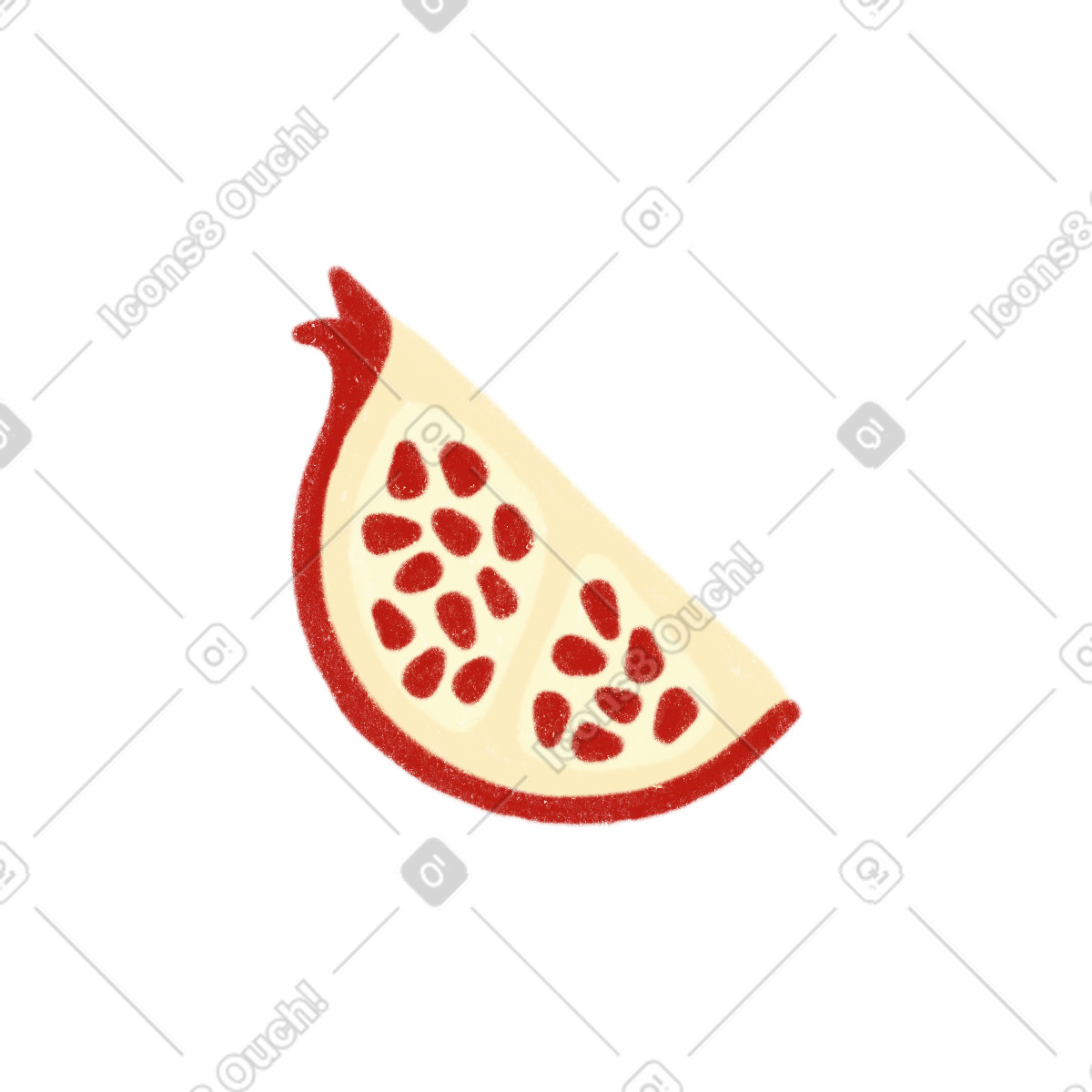 Pomergranate piece illustrazione in stile Cozy scarica in PNG, SVG