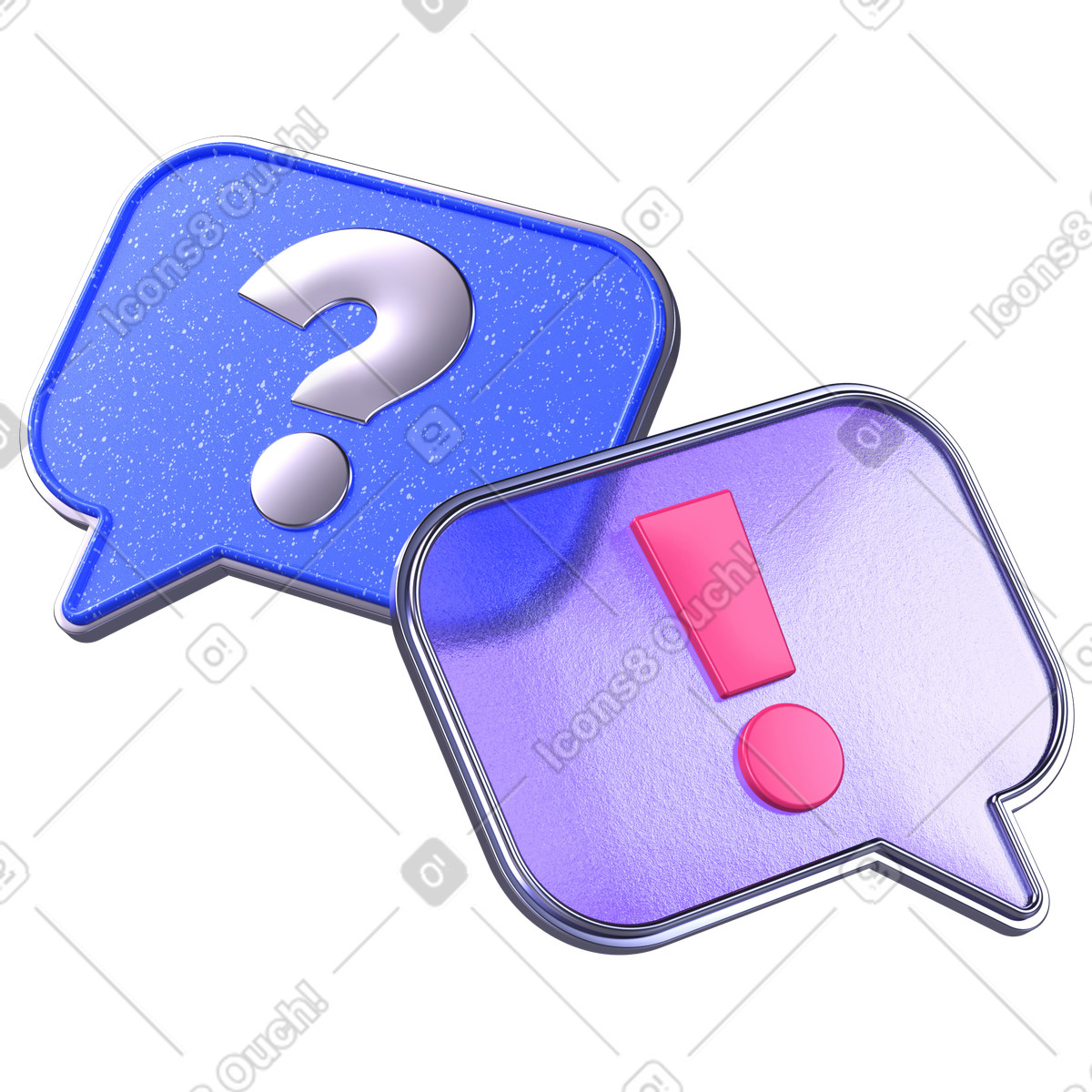 3D Boost スタイルの Question and answer speech bubbles のイラストをPNG、SVG形式でダウンロード
