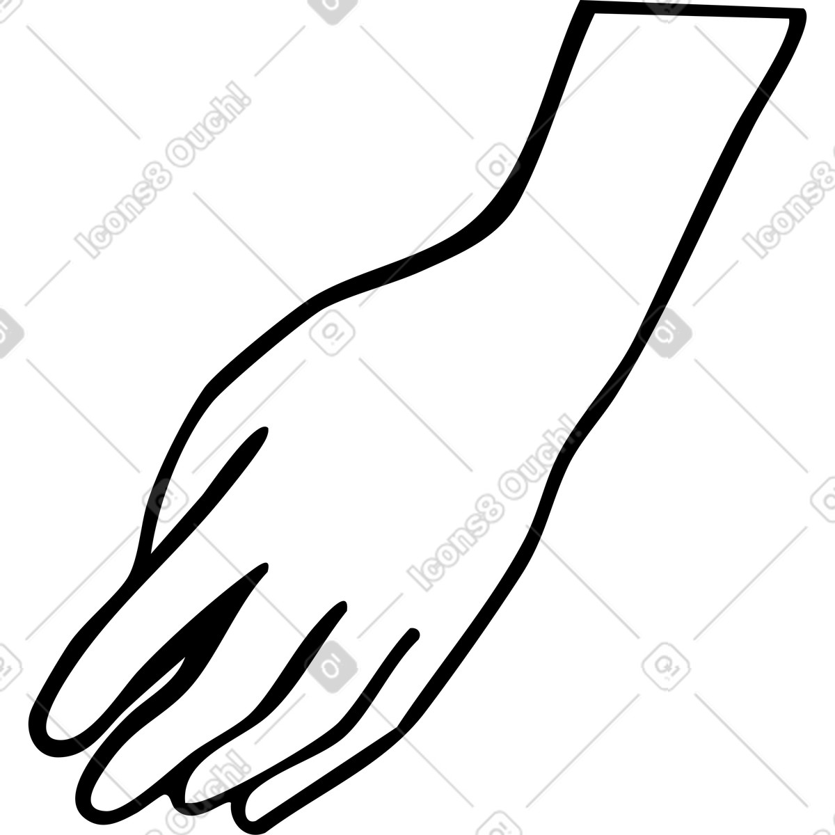 Line スタイルの 左手 のイラストをPNG、SVG形式でダウンロード