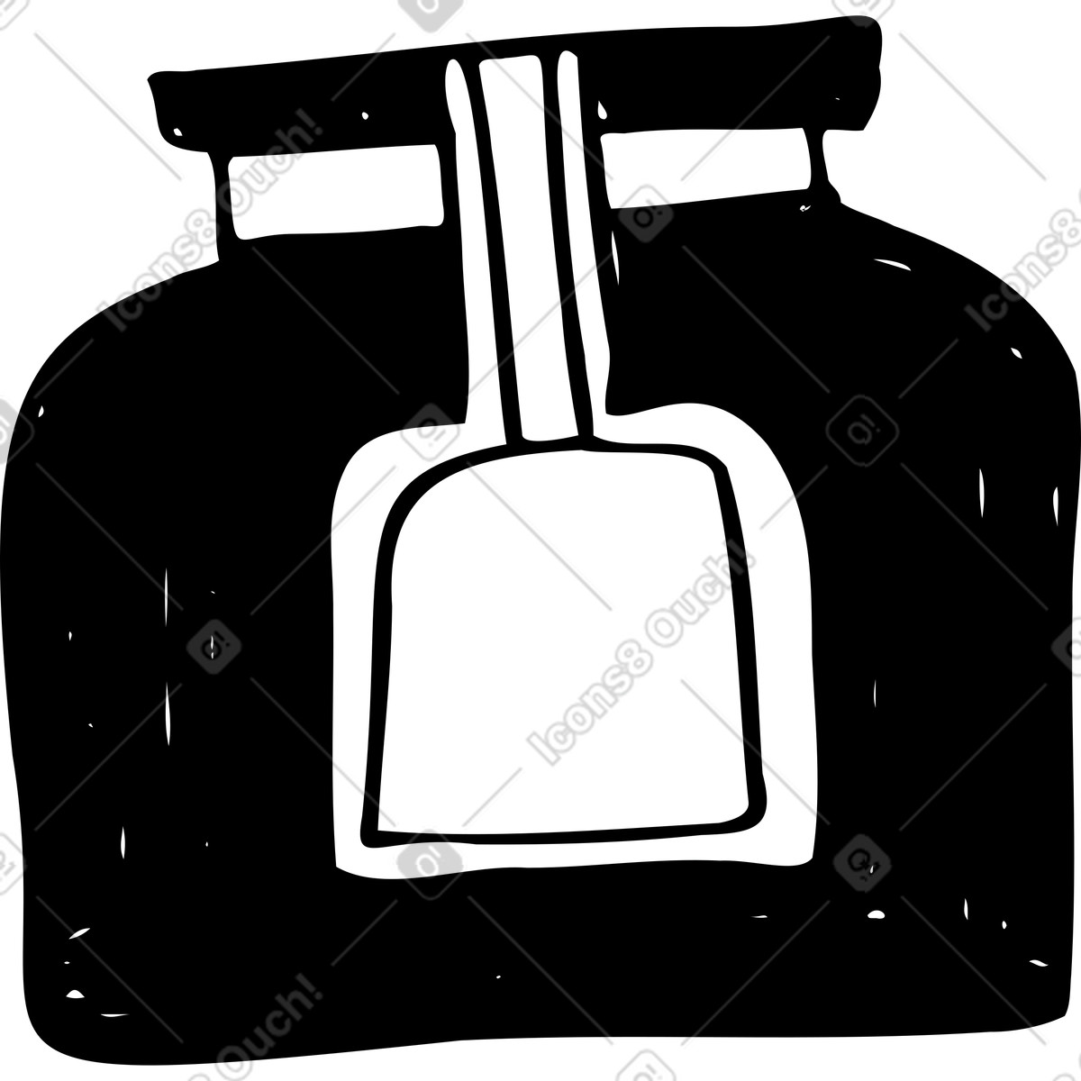 Square jar with a tag illustration in Marks style download in PNG, SVG