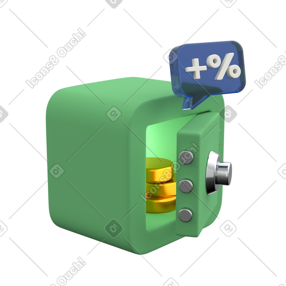 Illustration Secure financial storage safe, Money security and savings protection, Protected investment dans le style 3D Grid à télécharger aux formats PNG, SVG