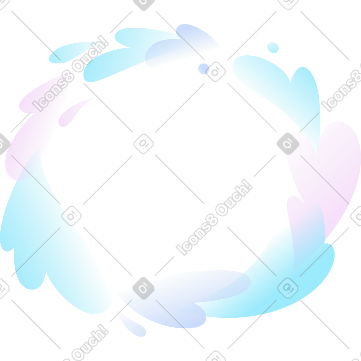 Decorative composition with drops in pastel colors illustration Airy style download PNG, SVG
