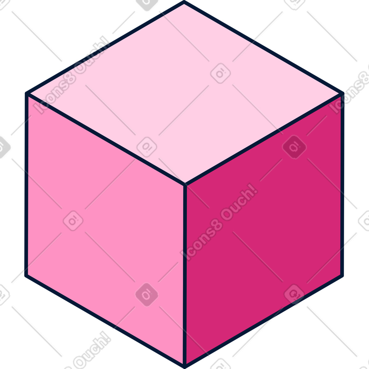 Illustration Cube isométrique dans le style Neat à télécharger aux formats PNG, SVG