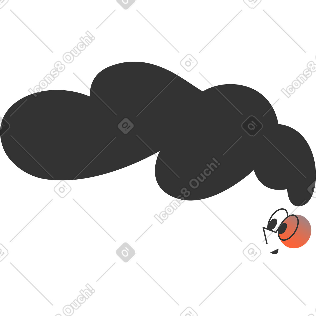 Ilustración Cabeza en estilo Crayon a descargar en PNG y SVG