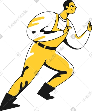 Man in overalls and boots PNG, SVG