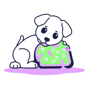 A curious puppy is tilting its head to the side as it examines a puzzle toy placed in front of it. The puppy has soft, fluffy fur and big, expressive eyes that reflect its inquisitiveness. The puzzle toy is vibrant, featuring various shapes and compartments designed for treats. The puppy is sitting on a soft surface, with its ears perked up, clearly focused on solving the mystery of the toy. The background is softly blurred to emphasize the puppy and the puzzle toy in the foreground.