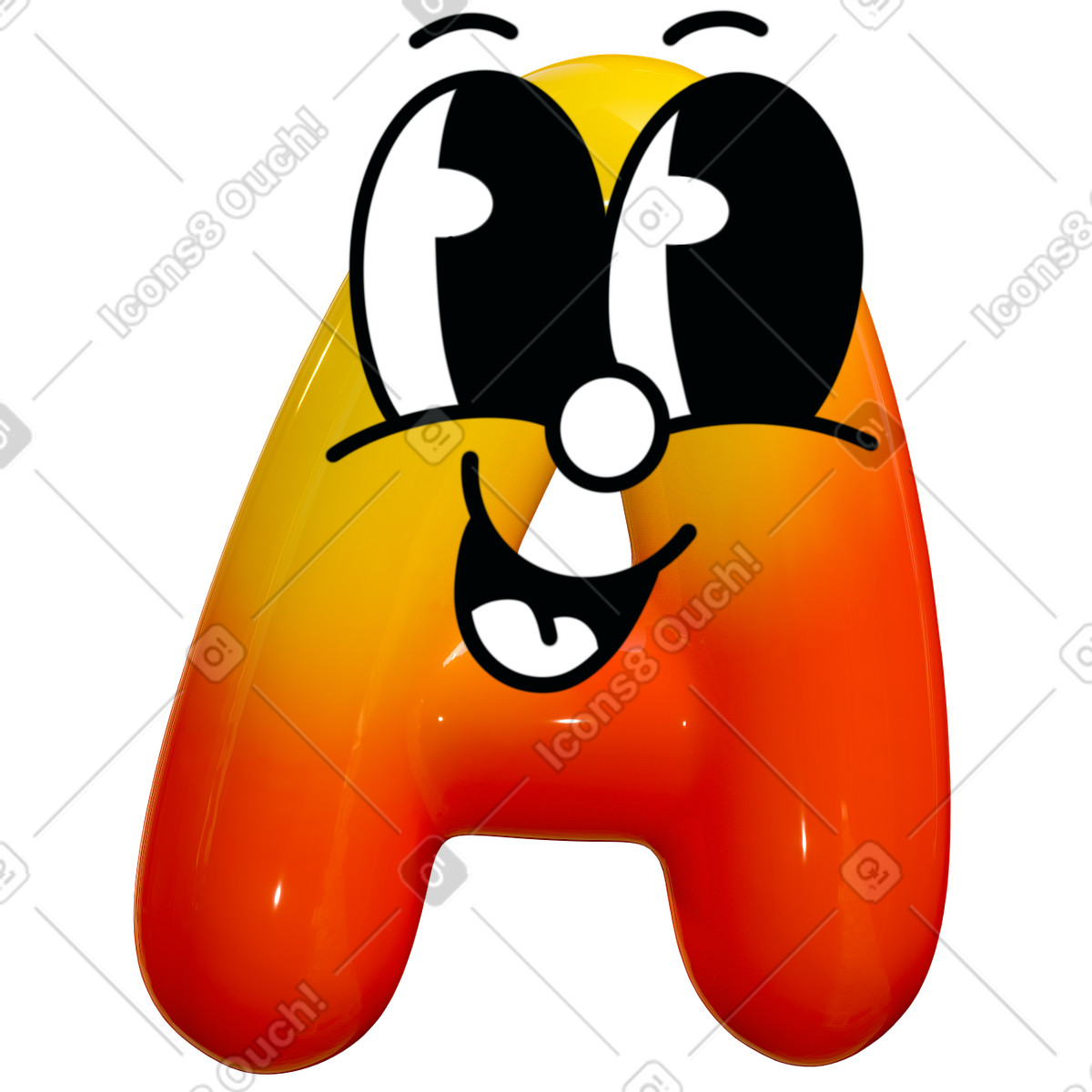 Иллюстрация Letter a with eyes в стиле Experimental — скачать в форматах PNG, SVG