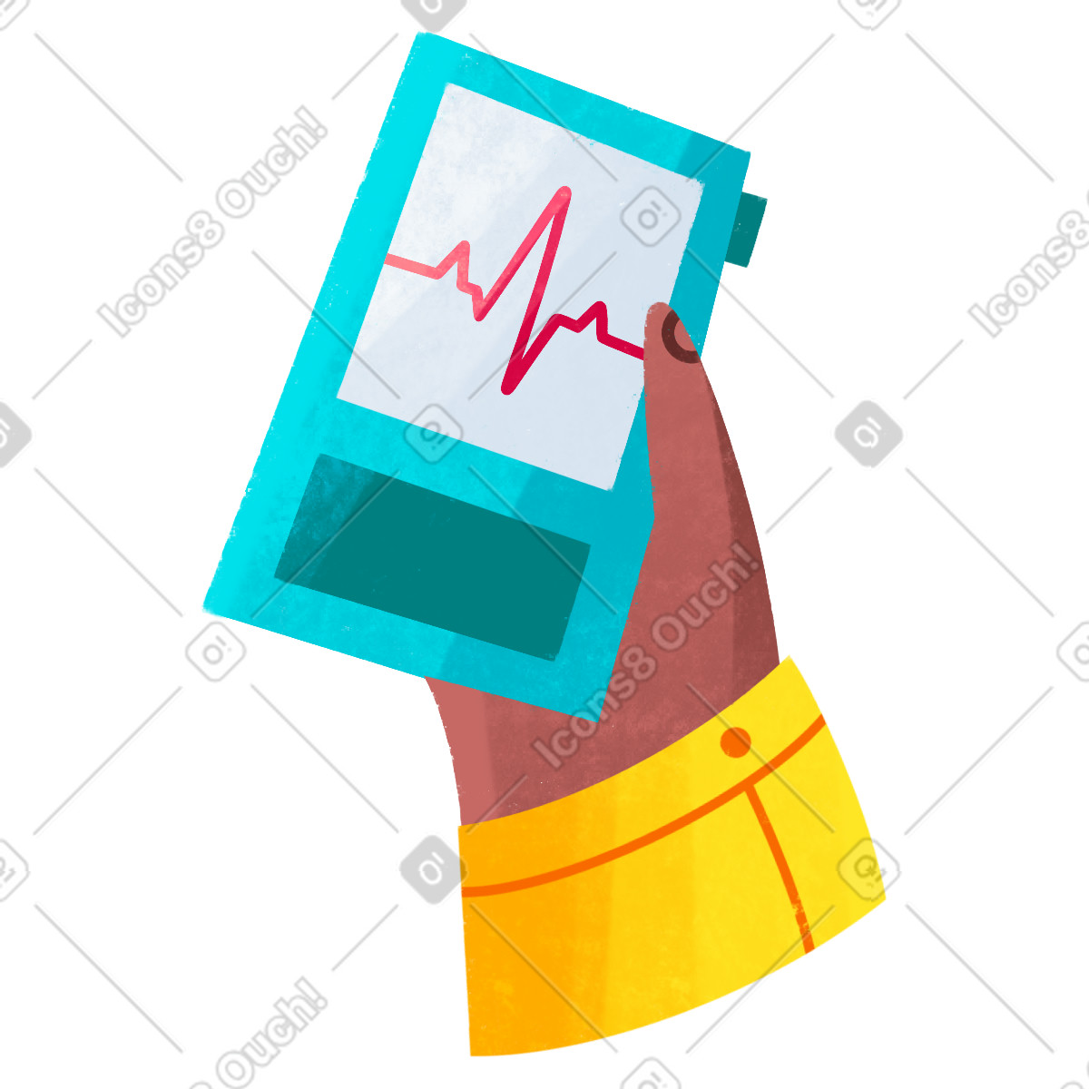 下载 Bonbon 风格的 Hand with voice recorder 插画，支持 PNG、SVG 格式