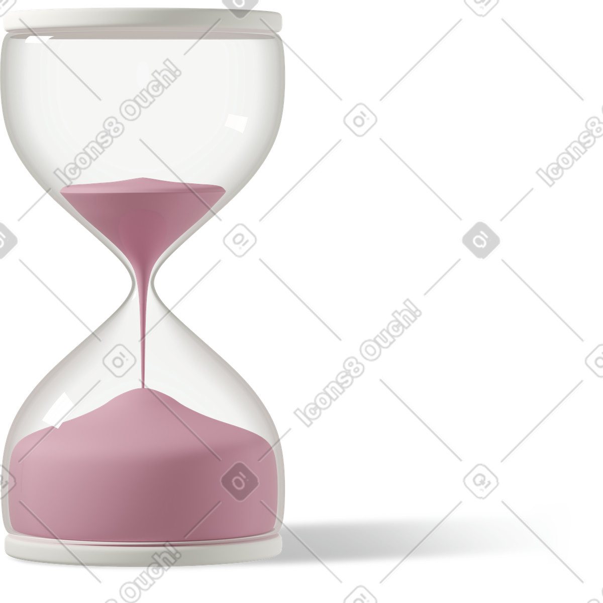 3D Casual life 스타일의 Hourglass with pink sand 일러스트레이션 PNG, SVG 다운로드