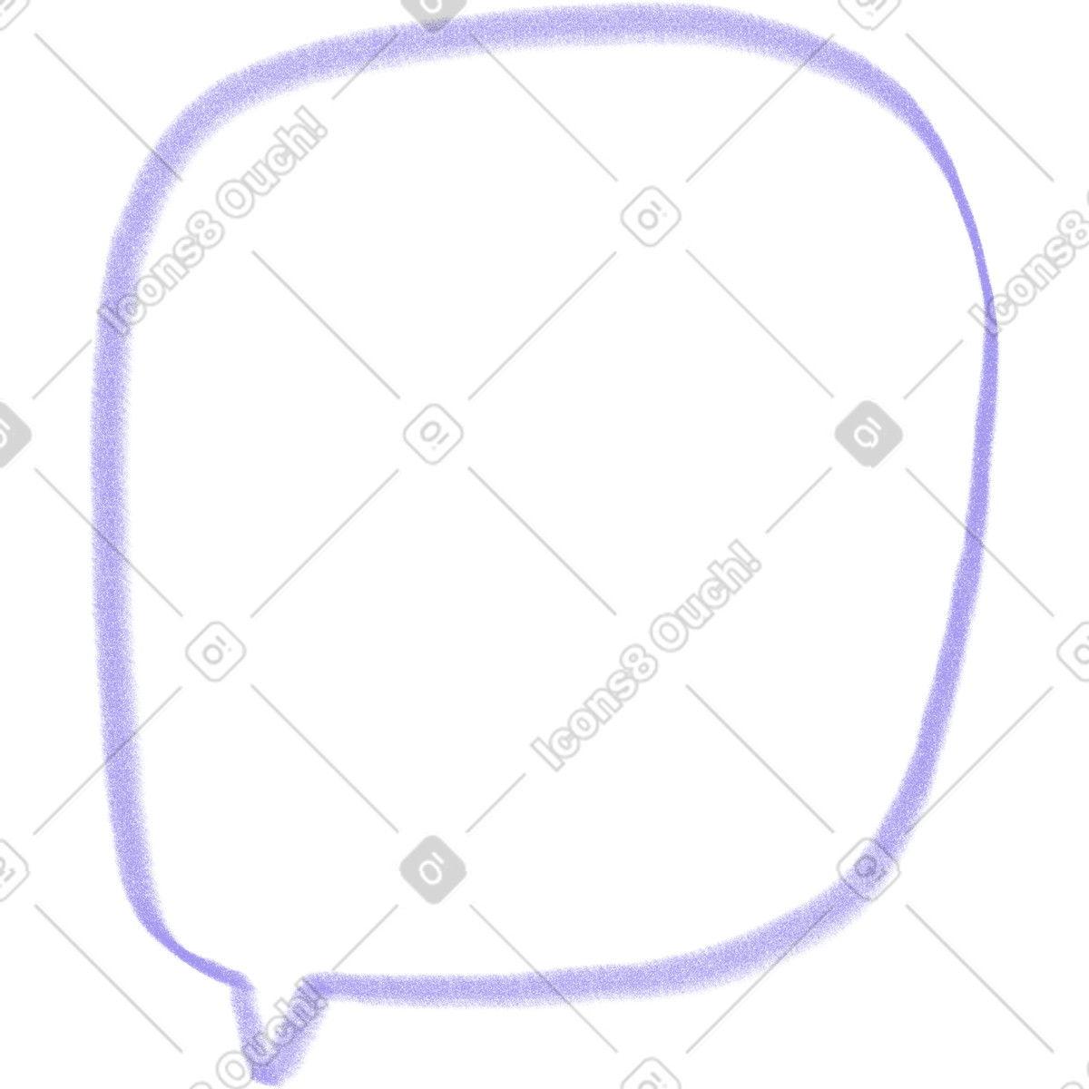 Illustration Bulle de dialogue carré lilas dans le style Doodle à télécharger aux formats PNG, SVG