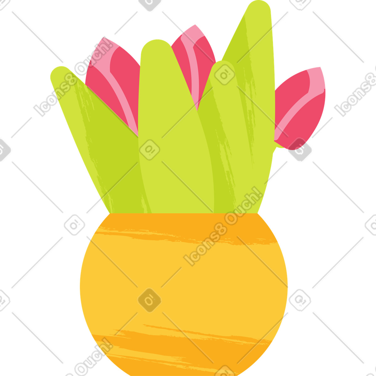 Illustration Vase avec des tulipes dans le style Juicy à télécharger aux formats PNG, SVG