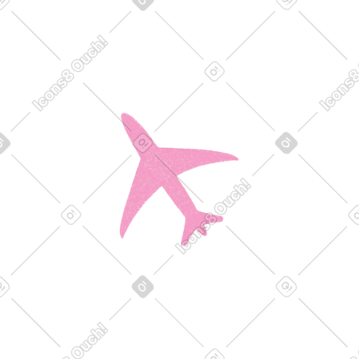 Ilustração de Avião rosa em no estilo Tutti para baixar em PNG, SVG