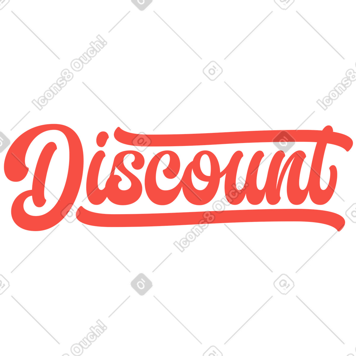 Lettering discount red illustration in Sammy style download in PNG, SVG