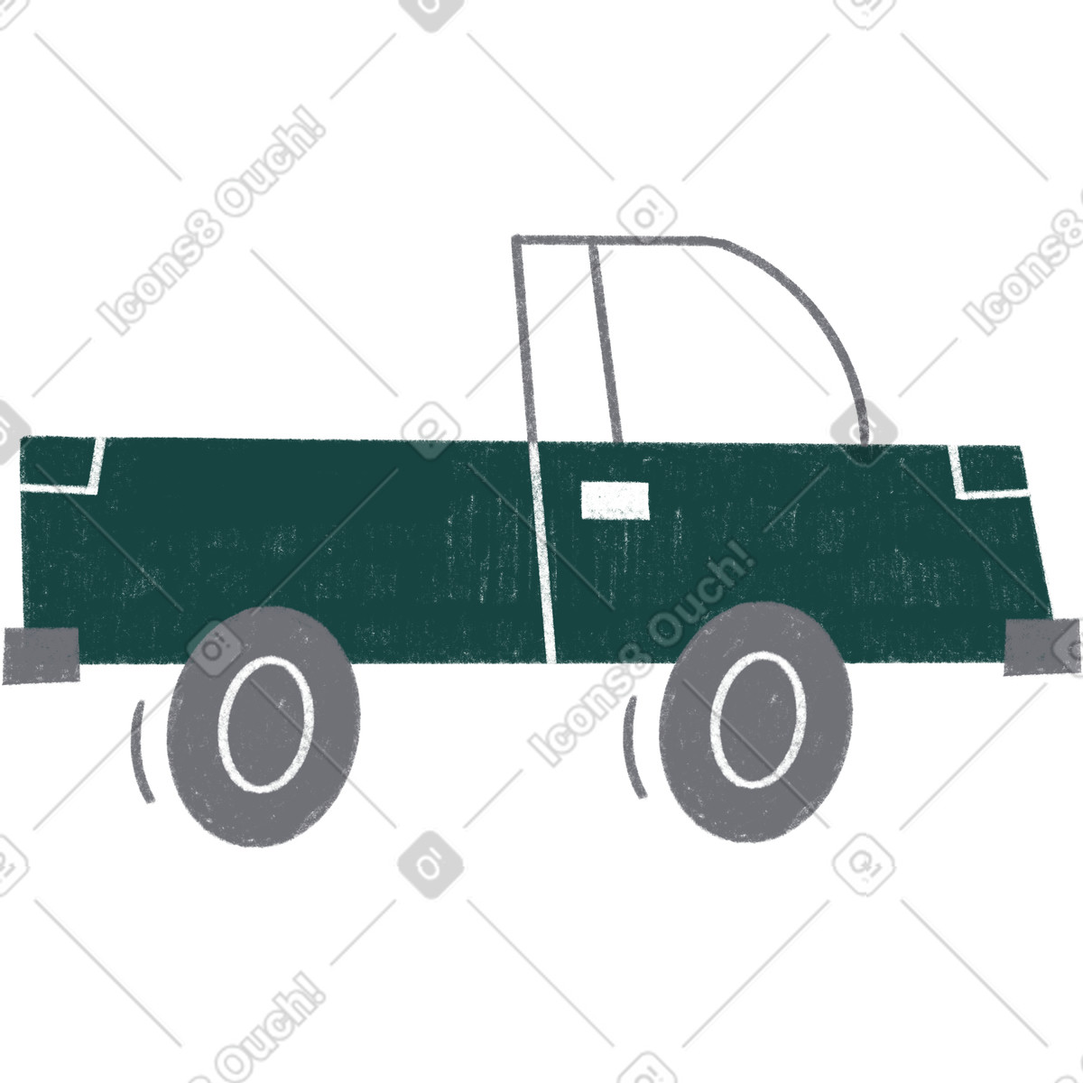Ilustração de Caminhão verde em no estilo Tutti para baixar em PNG, SVG