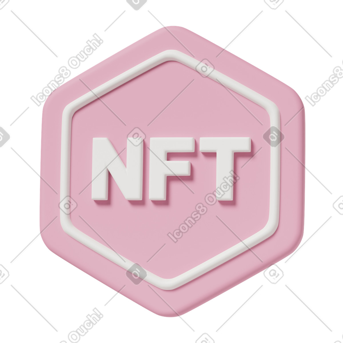 Ilustração de Pink nft button em no estilo 3D Casual life para baixar em PNG, SVG