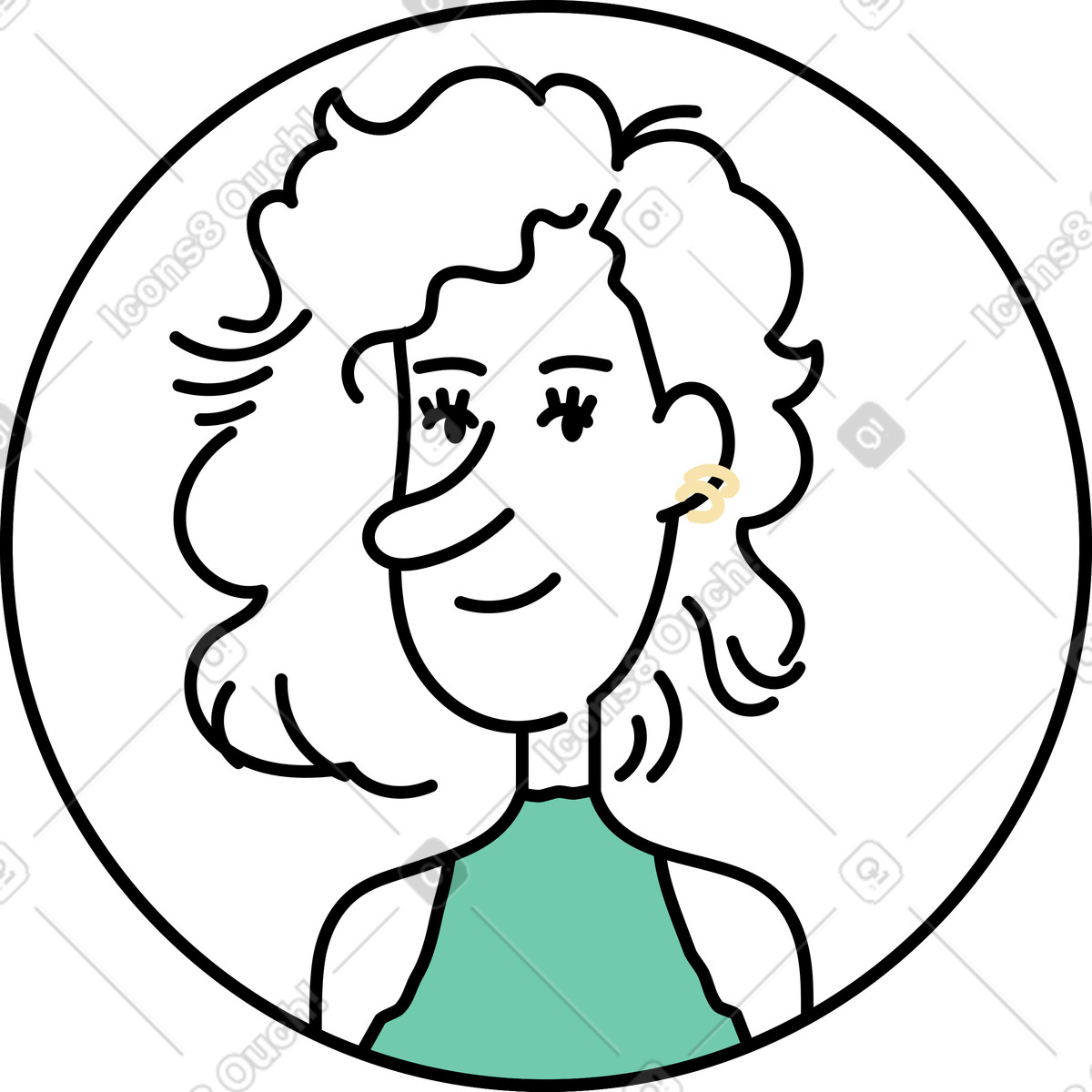 Ilustración Avatar femenino en estilo Notes a descargar en PNG y SVG