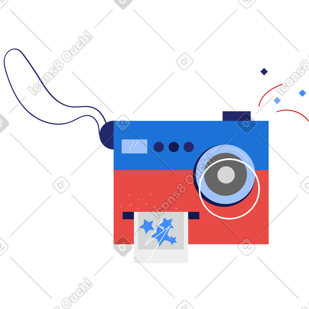 下载 Clip 风格的 相机 插画，支持 PNG、SVG 格式