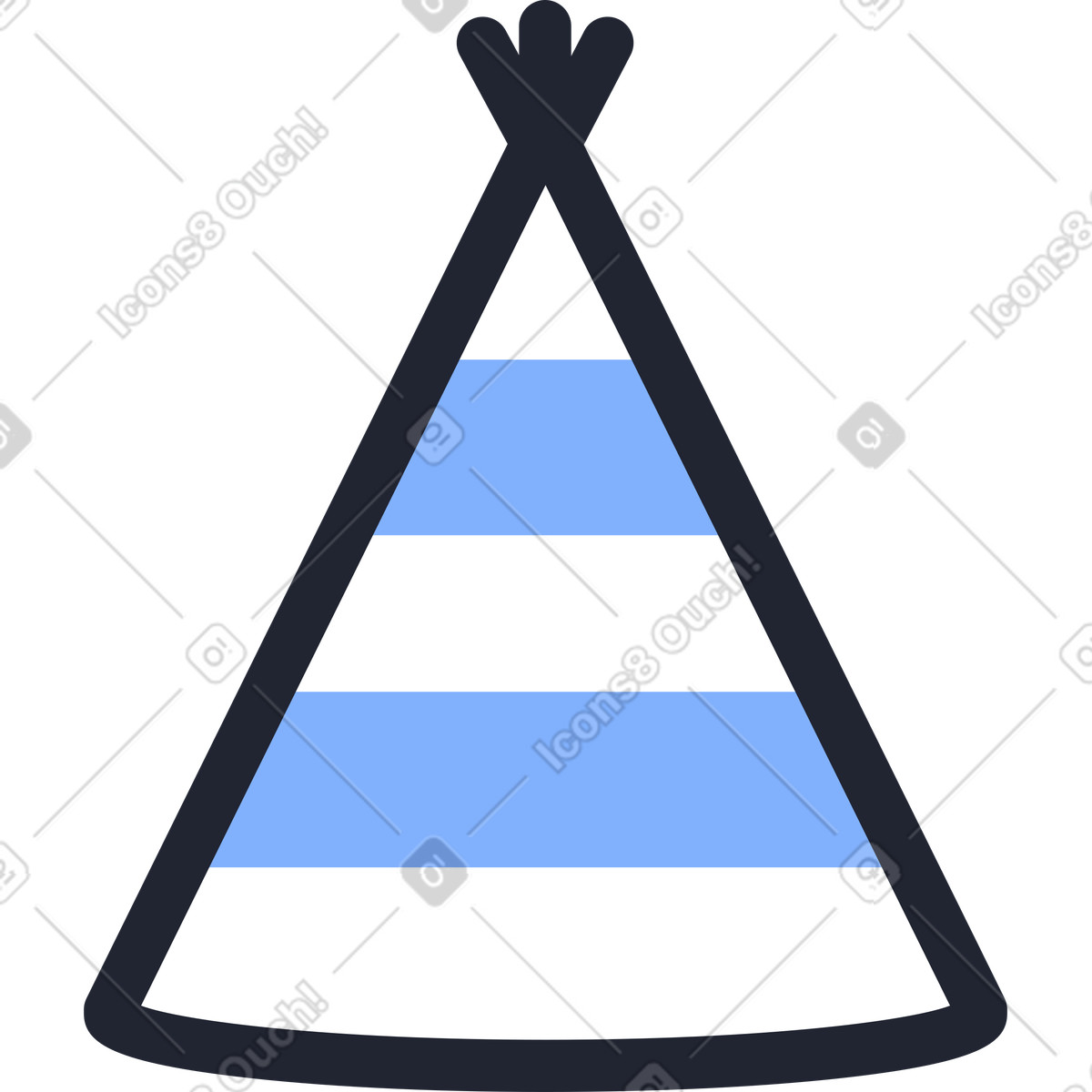 Ilustração de Chapéu aniversário em no estilo Pablita para baixar em PNG, SVG