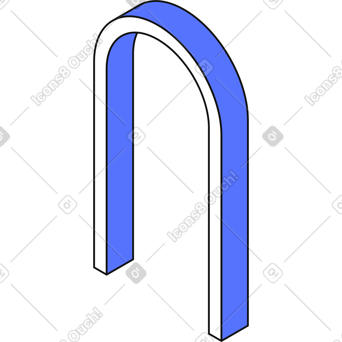 Blue doorway arch for new opportunities and beginnings-Illustration im Main-Stil als Download in PNG, SVG